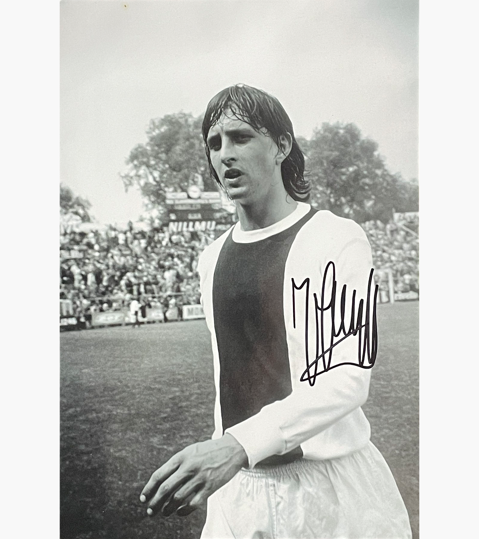Johan Cruyff Signed Ajax Colour Action Photo – 12" x 8"