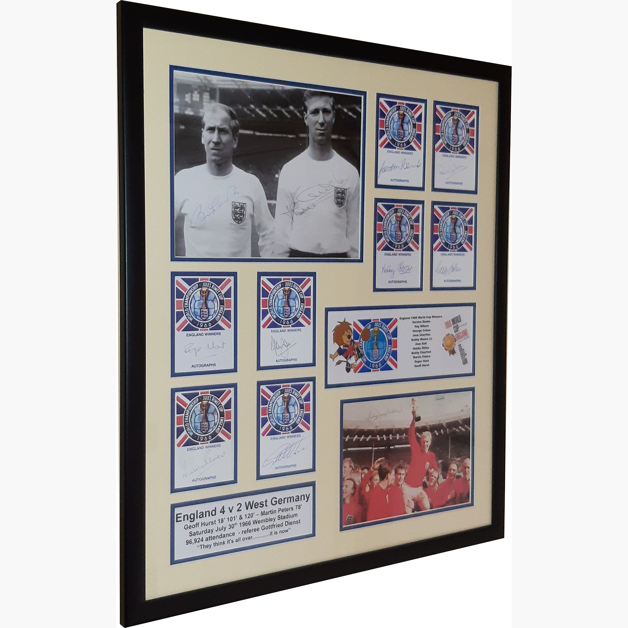 England 1966 World Cup Signed Display – Jules Rimet Cards & Historic Photos