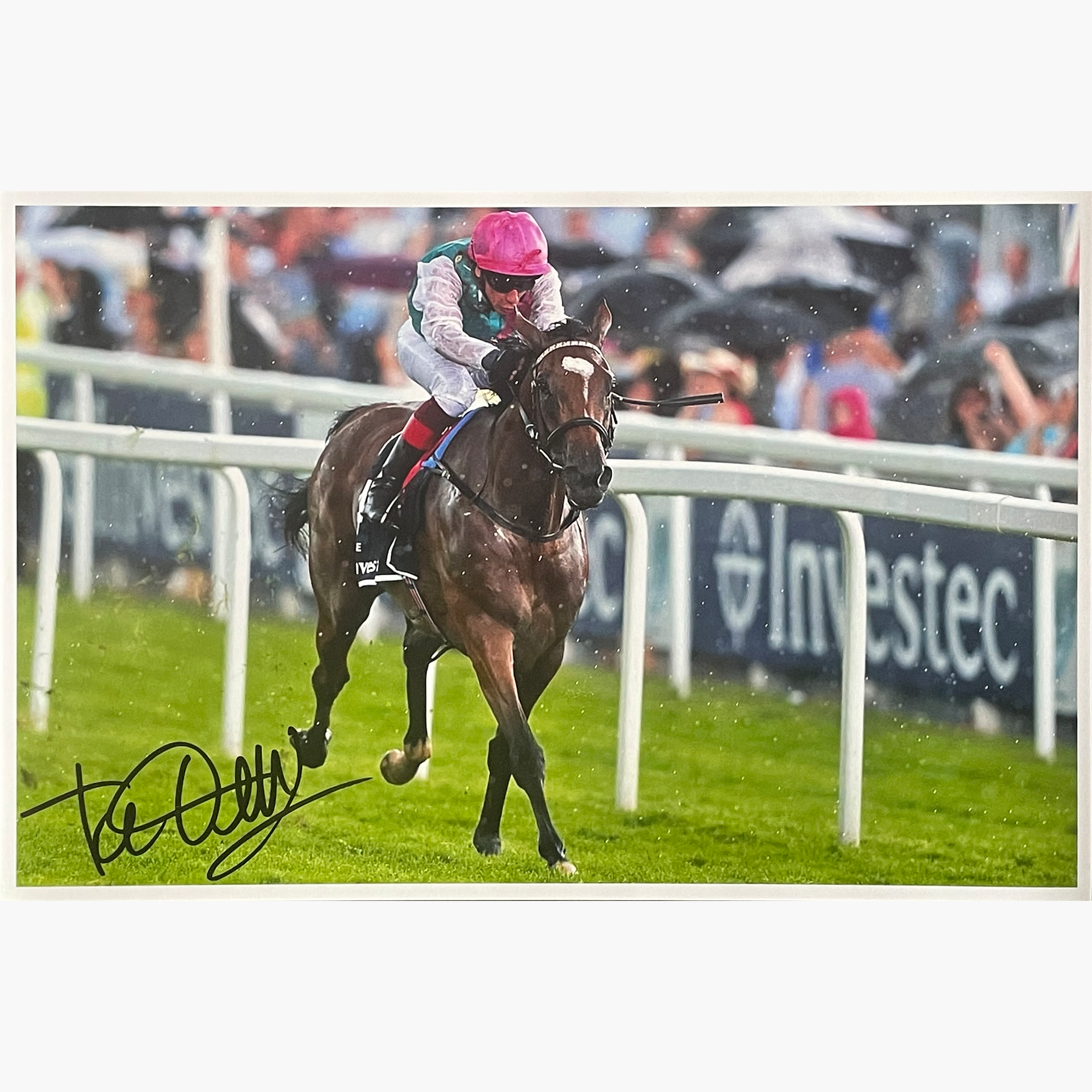 Frankie Dettori – Signed 30.5cm x 20.5cm Colour Action Photo