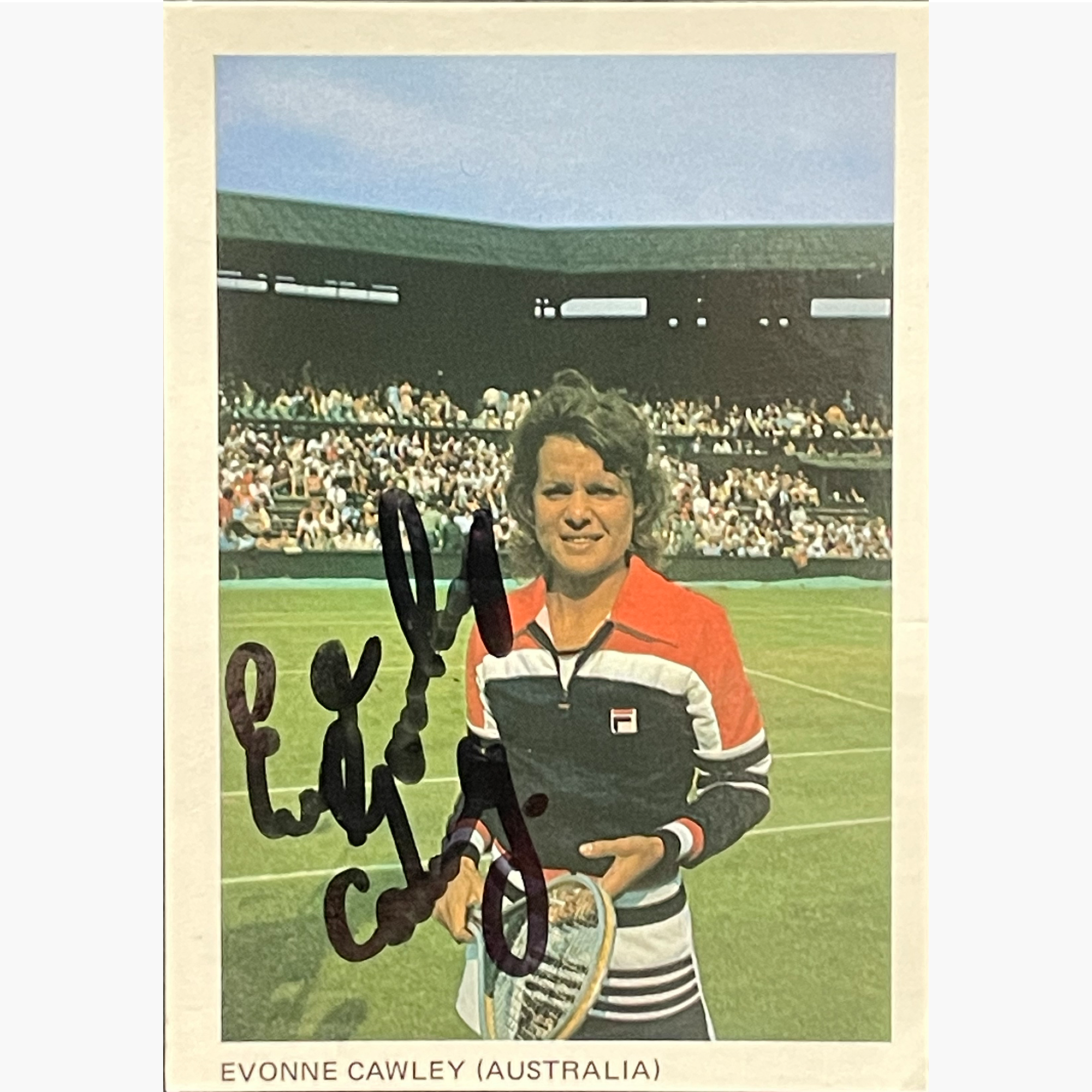 Evonne Goolagong Cawley - Signed 11cm x 7.8cm Colour Photo Card