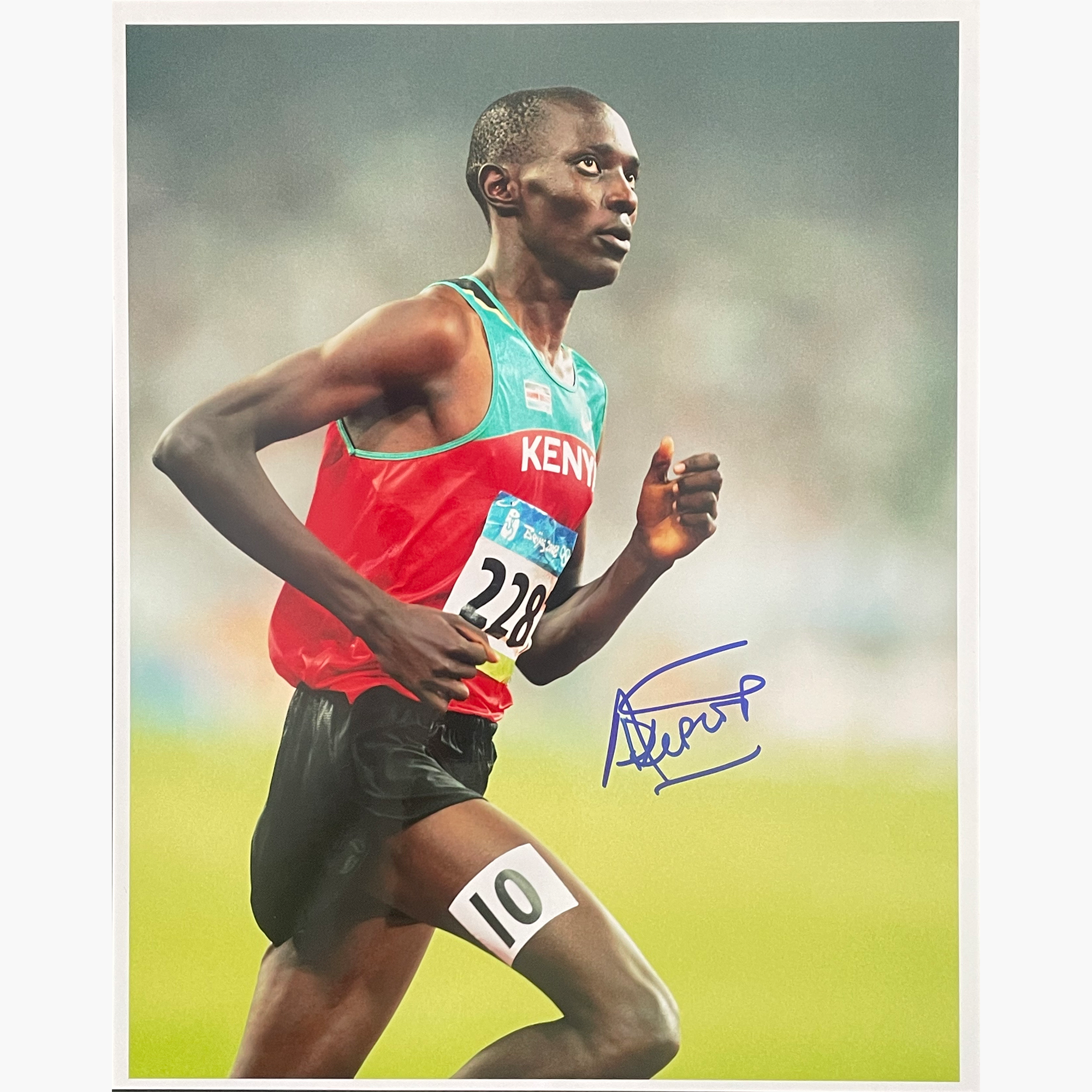 Asbel Kiprop – Signed 25.3cm x 20.1cm Colour Action Photo