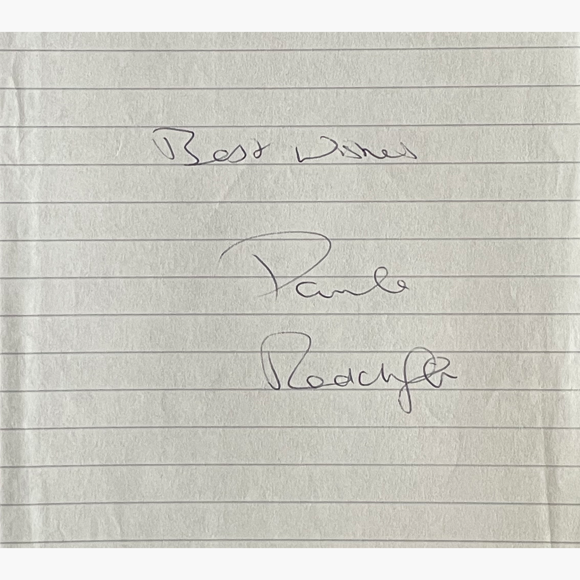 Paula Radcliffe – Signed 12cm x 10.8cm Slip Of Paper