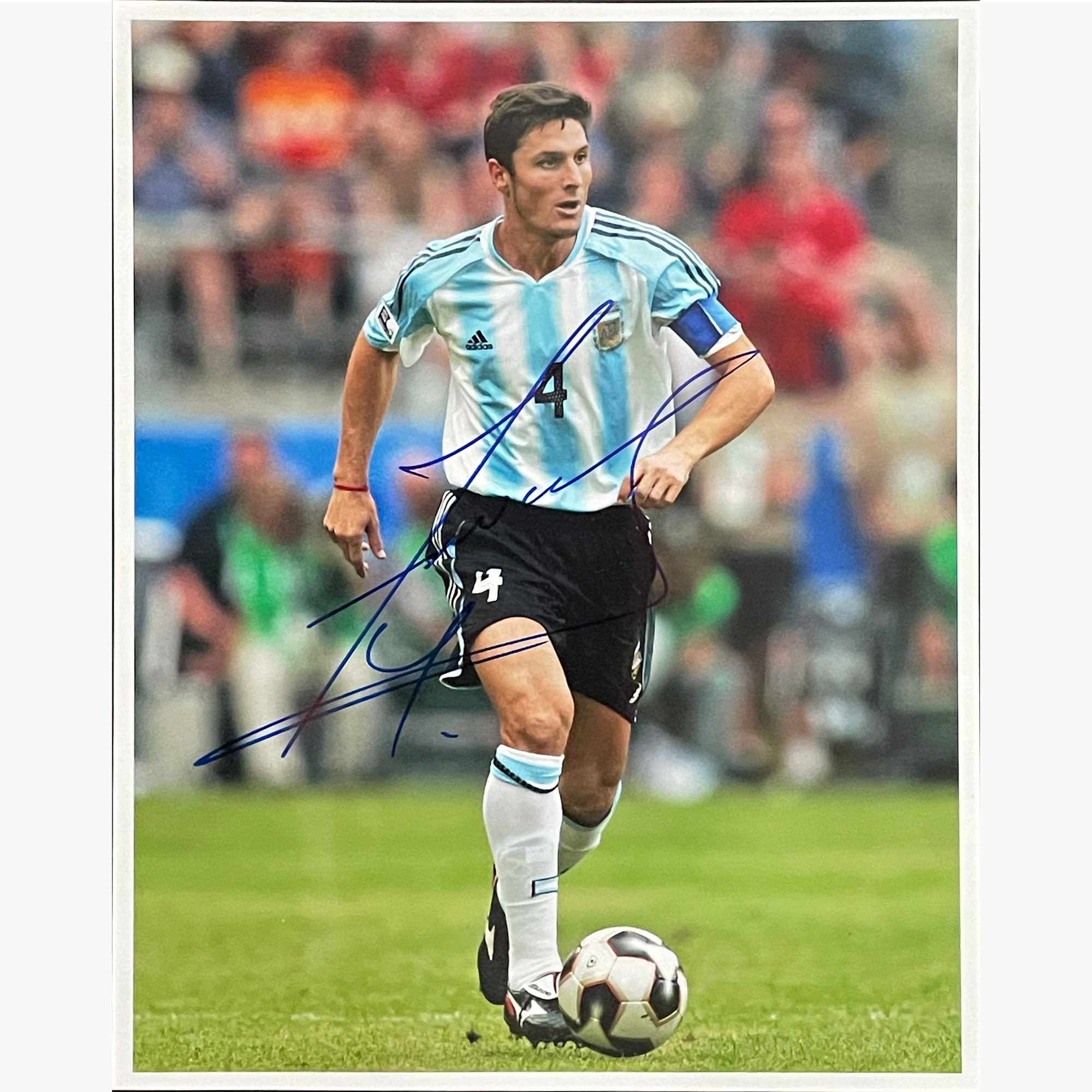 Javier Zanetti – Signed 25.5cm x 20cm Colour Action Photo