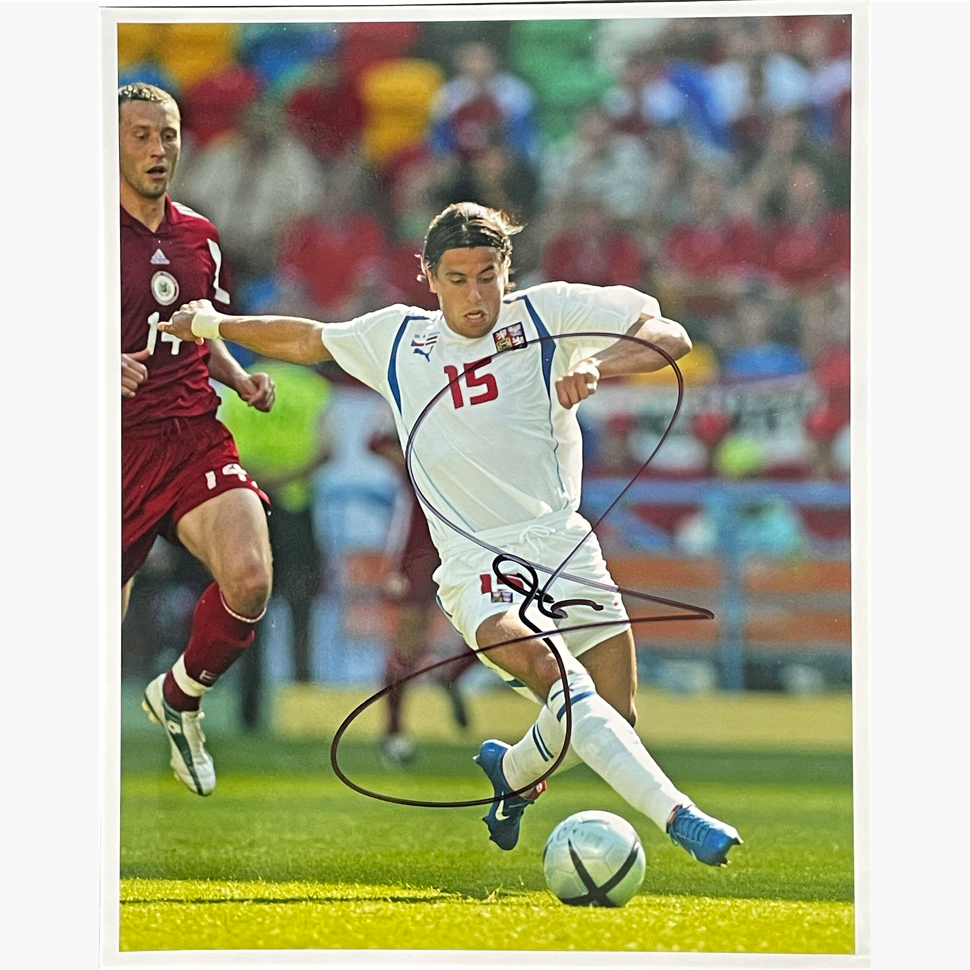 Milan Baros – Signed 25.5cm x 20cm Colour Action Photo