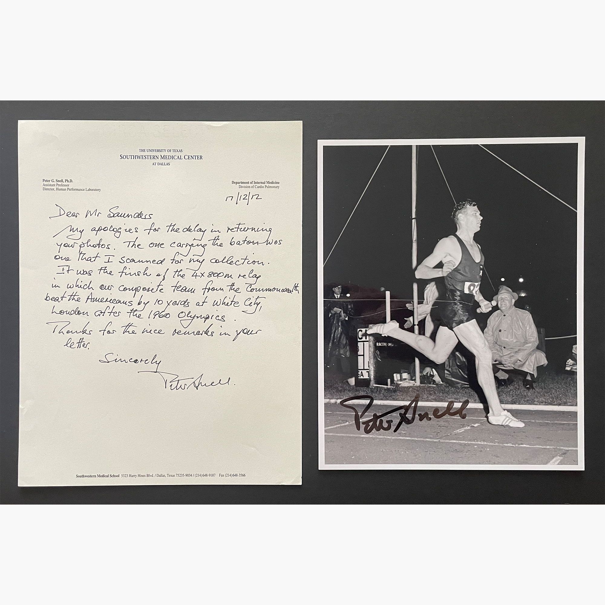 Peter Snell – Signed 25.3cm x 20.2cm Black & White Action Photo