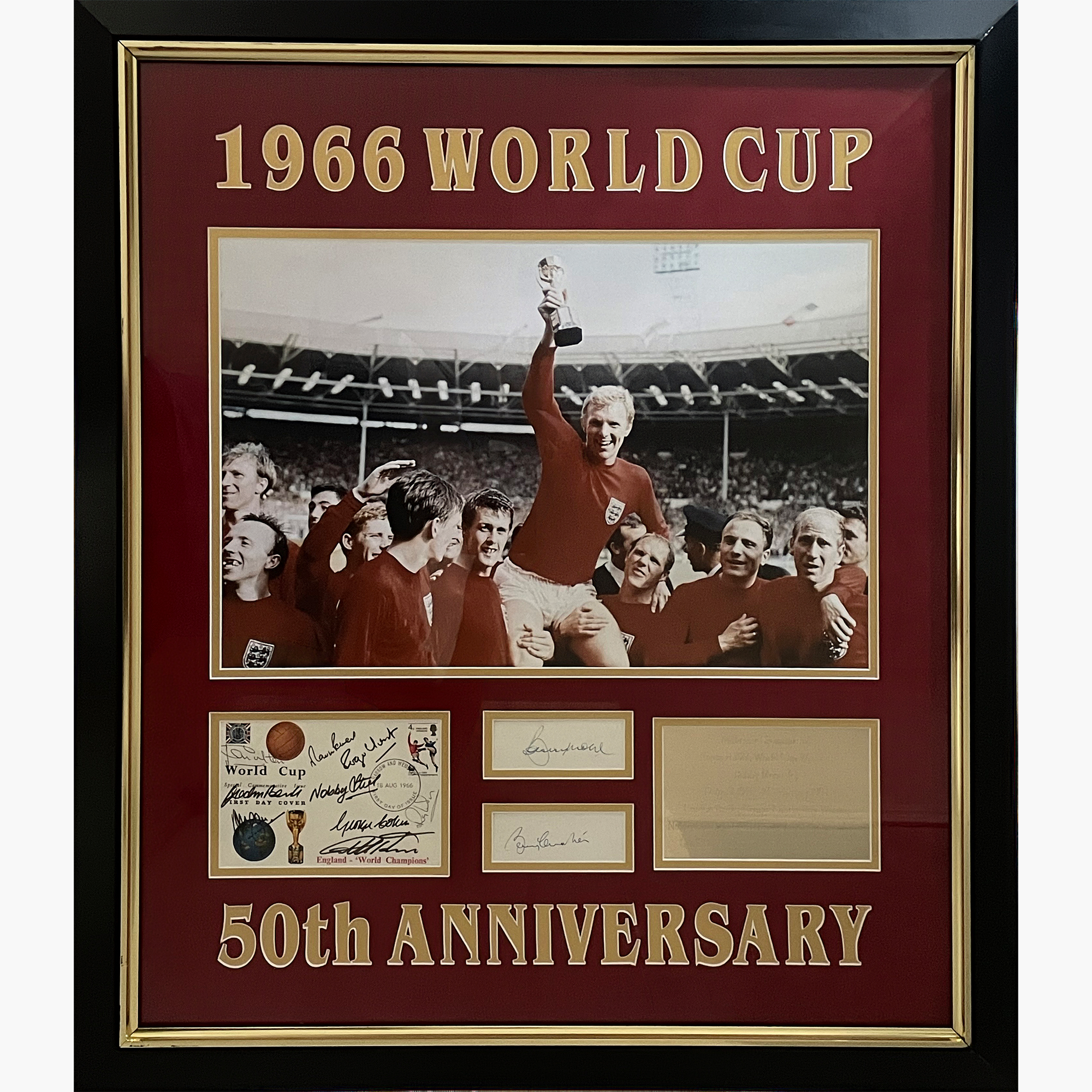England 1966 World Cup Winning Team – Signed & Framed 50th Anniversary Display