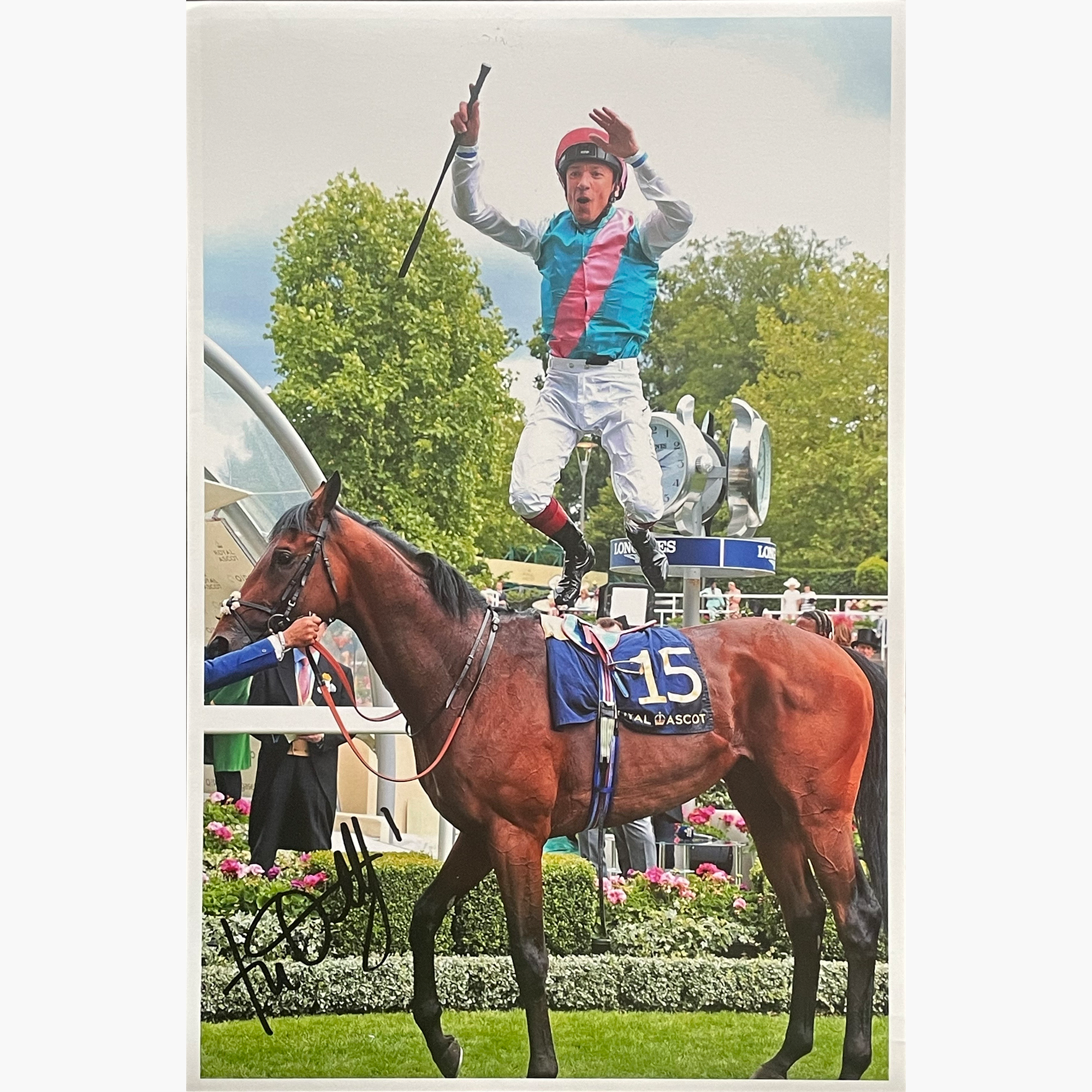 Frankie Dettori – Signed 30.5cm x 20.5cm Colour Action Photo