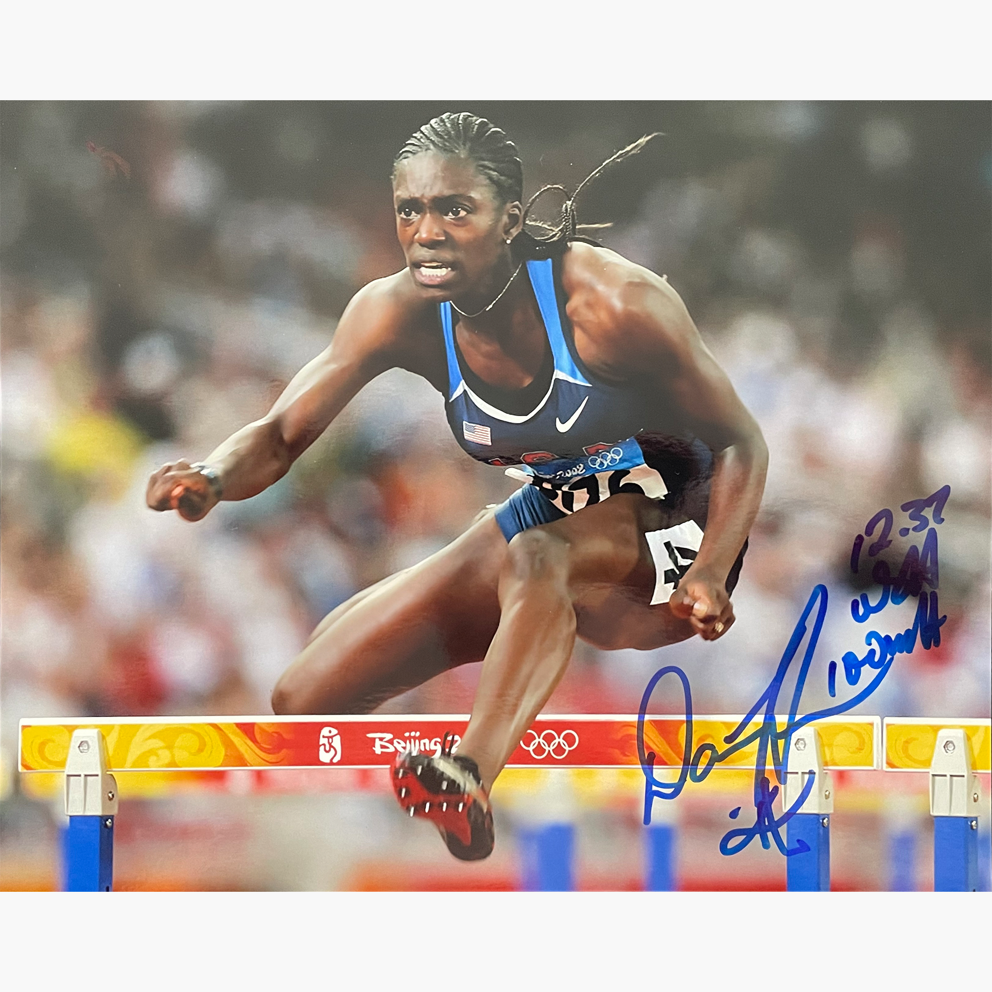 Dawn Harper – Signed 25cm x 20.2cm Colour Action Photo