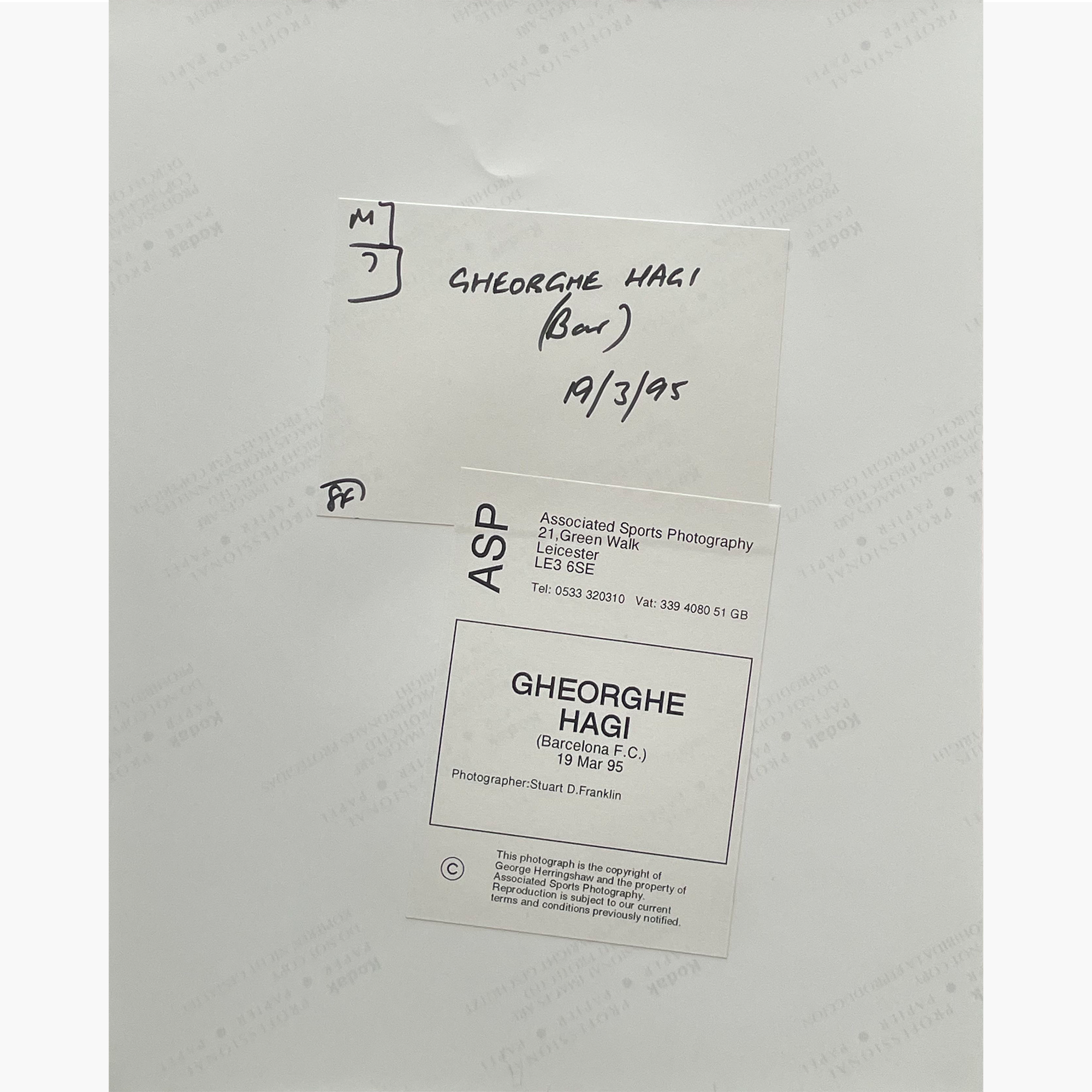 Gheorghe Hagi - Signed 25.5cm x 20cm Colour Action Press Photo