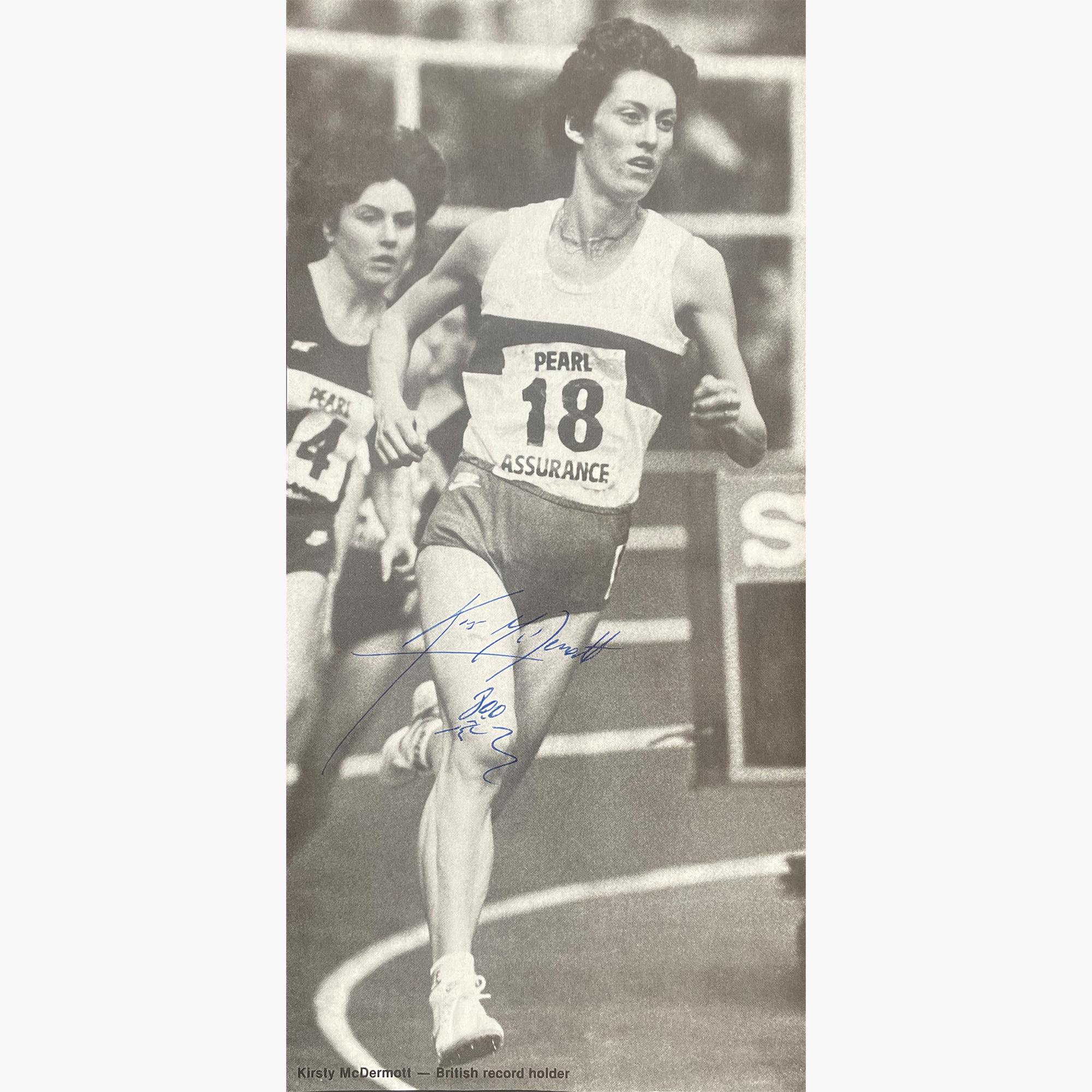 Kirsty McDermott – Signed 25.5cm x 12.3cm Black & White Action Photo