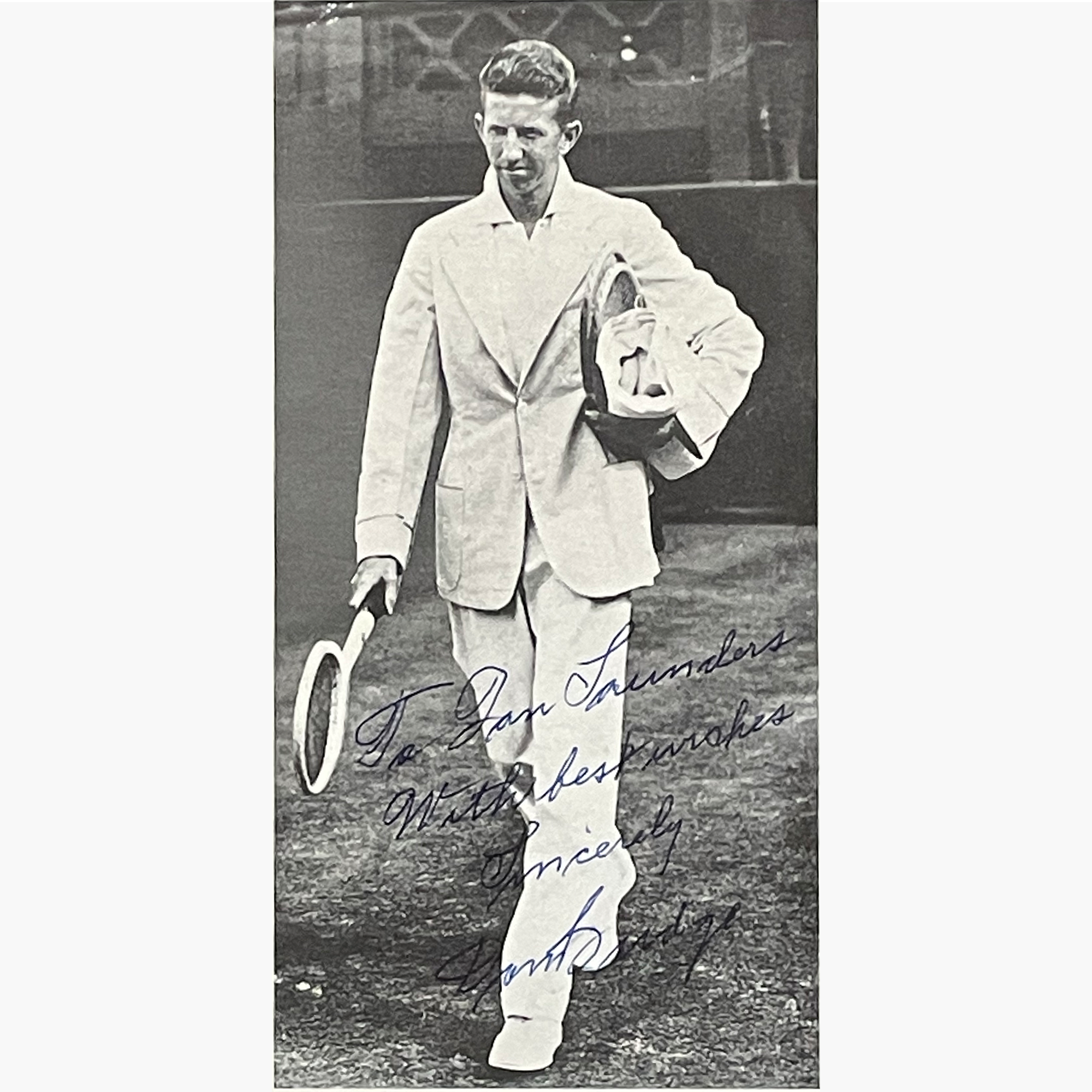 Don Budge - Signed 18cm x 9.2cm Black & White Magazine Picture
