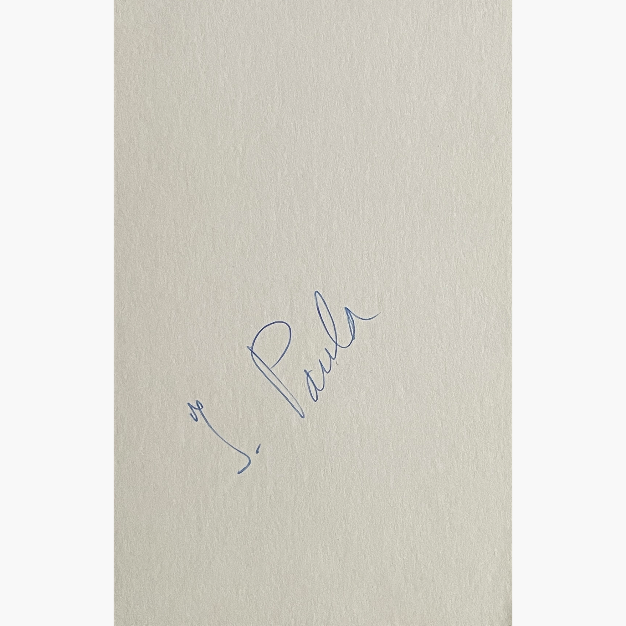 Paula Ivan – Signed 14cm x 9cm Plain White Card