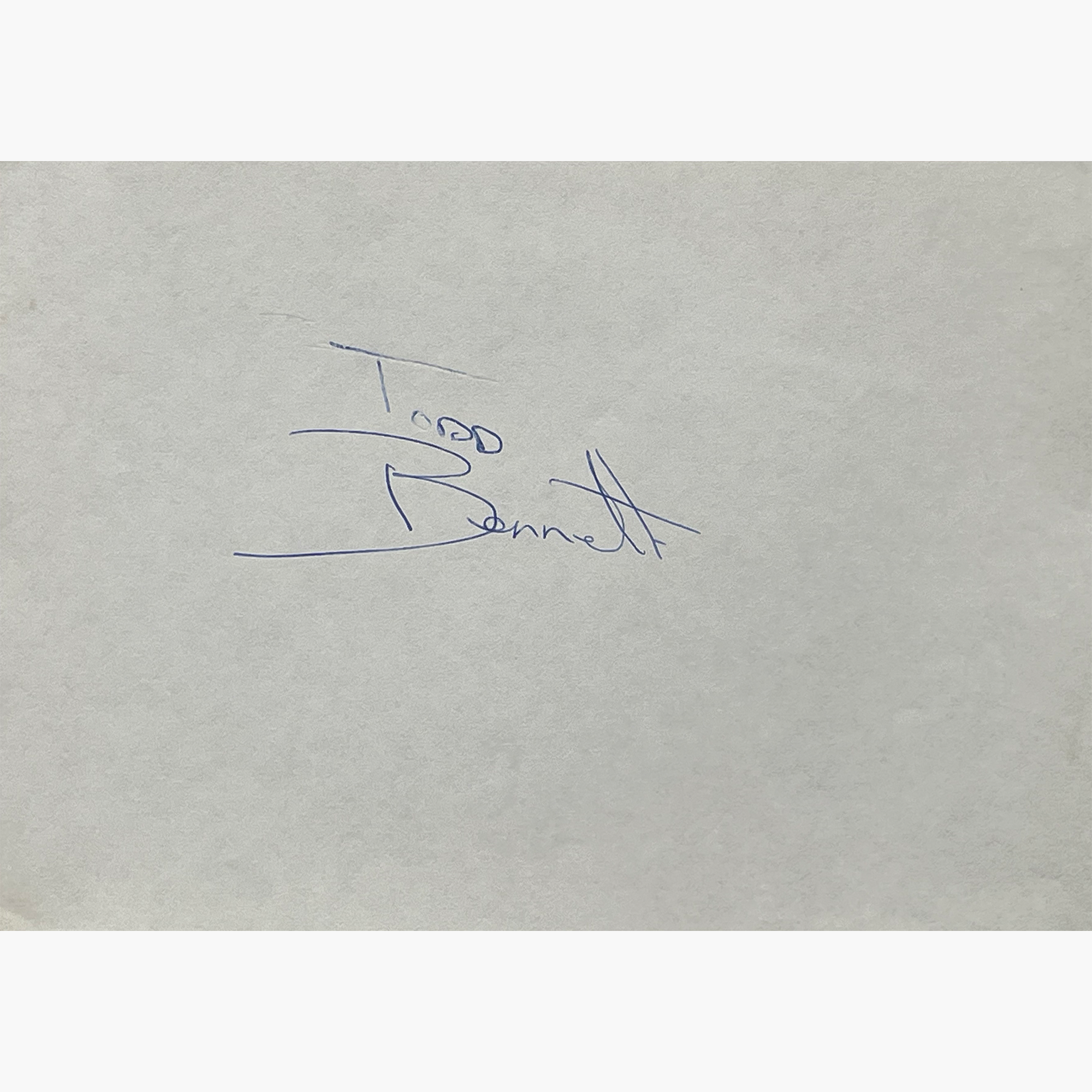 Todd Bennett – Signed 15cm x 10cm Slip Of Paper