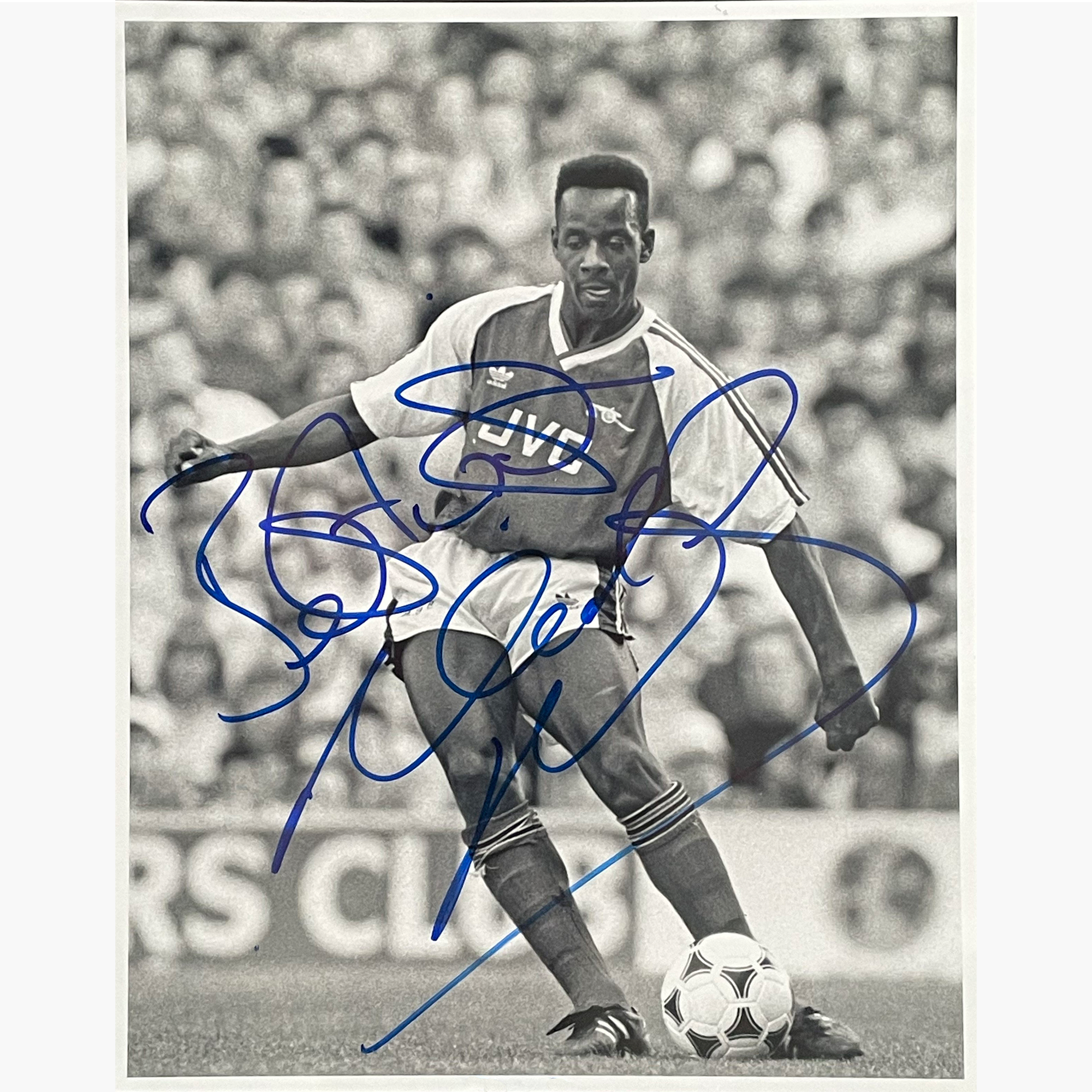 Michael Thomas – Signed 25.5cm x 20cm Black & White Action Photo