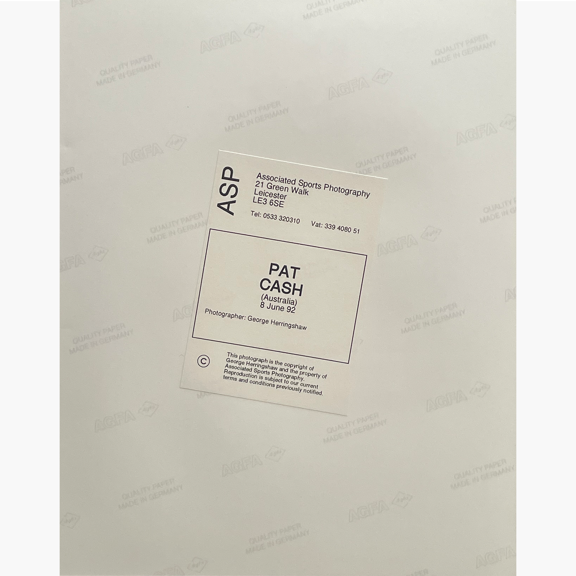 Pat Cash - Signed 25.5cm x 20.5cm Colour Action Press Photo