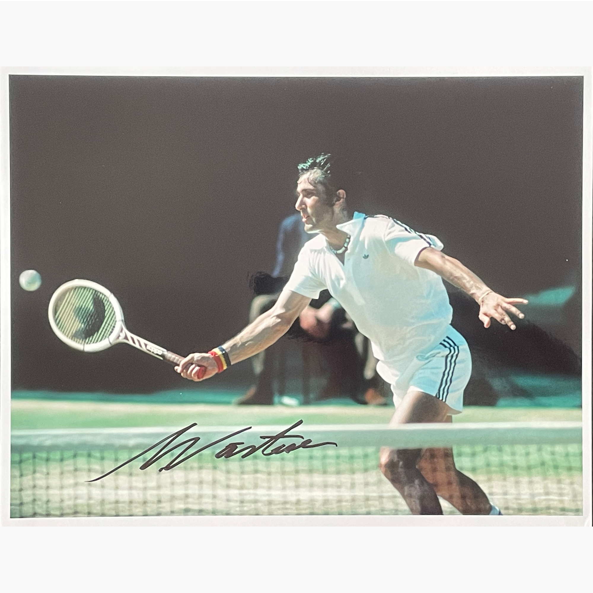 Ilie Nastase - Signed 25.5cm x 20.5cm Colour Action Photo