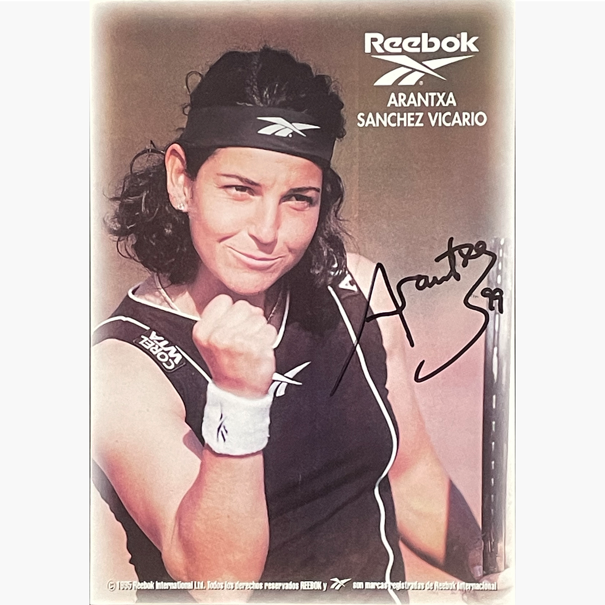 Arantxa Sánchez – Signed 15.3cm x 10.5cm Official Reebok Colour Postcard
