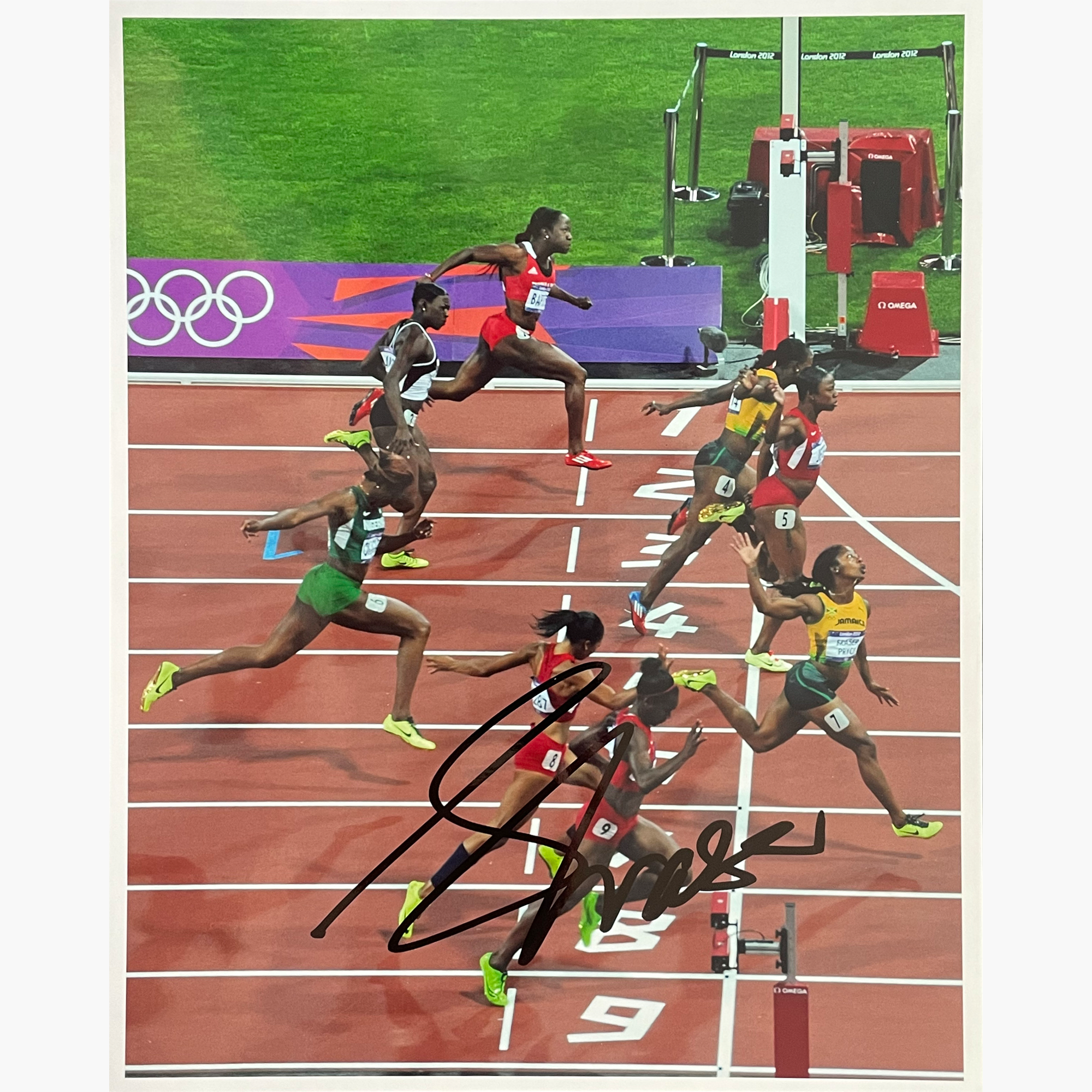 Shelly-Ann Fraser-Pryce – Signed 25.3cm x 20.2cm Colour Action Photo