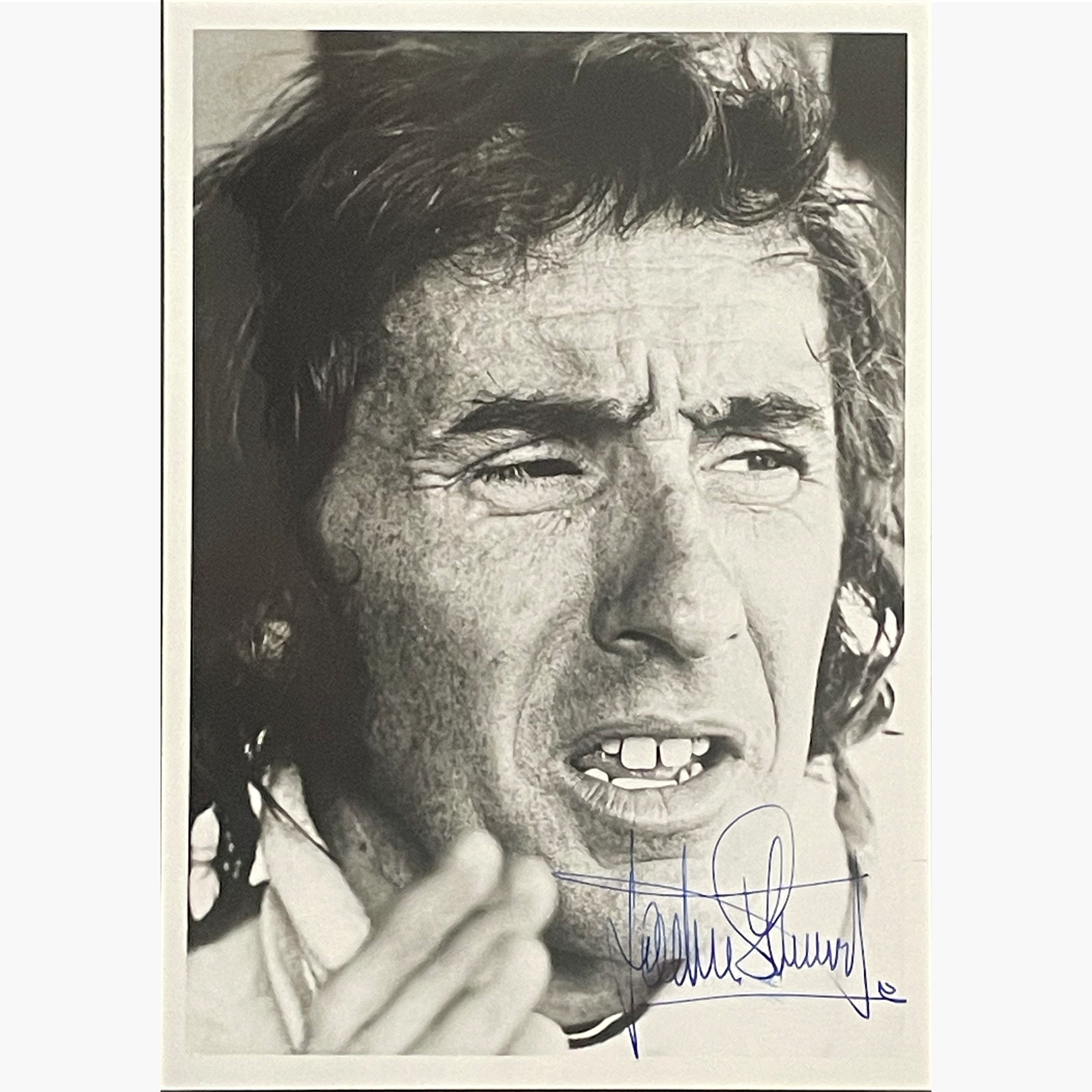 Jackie Stewart - Signed 18cm x 13cm Black & White Photo