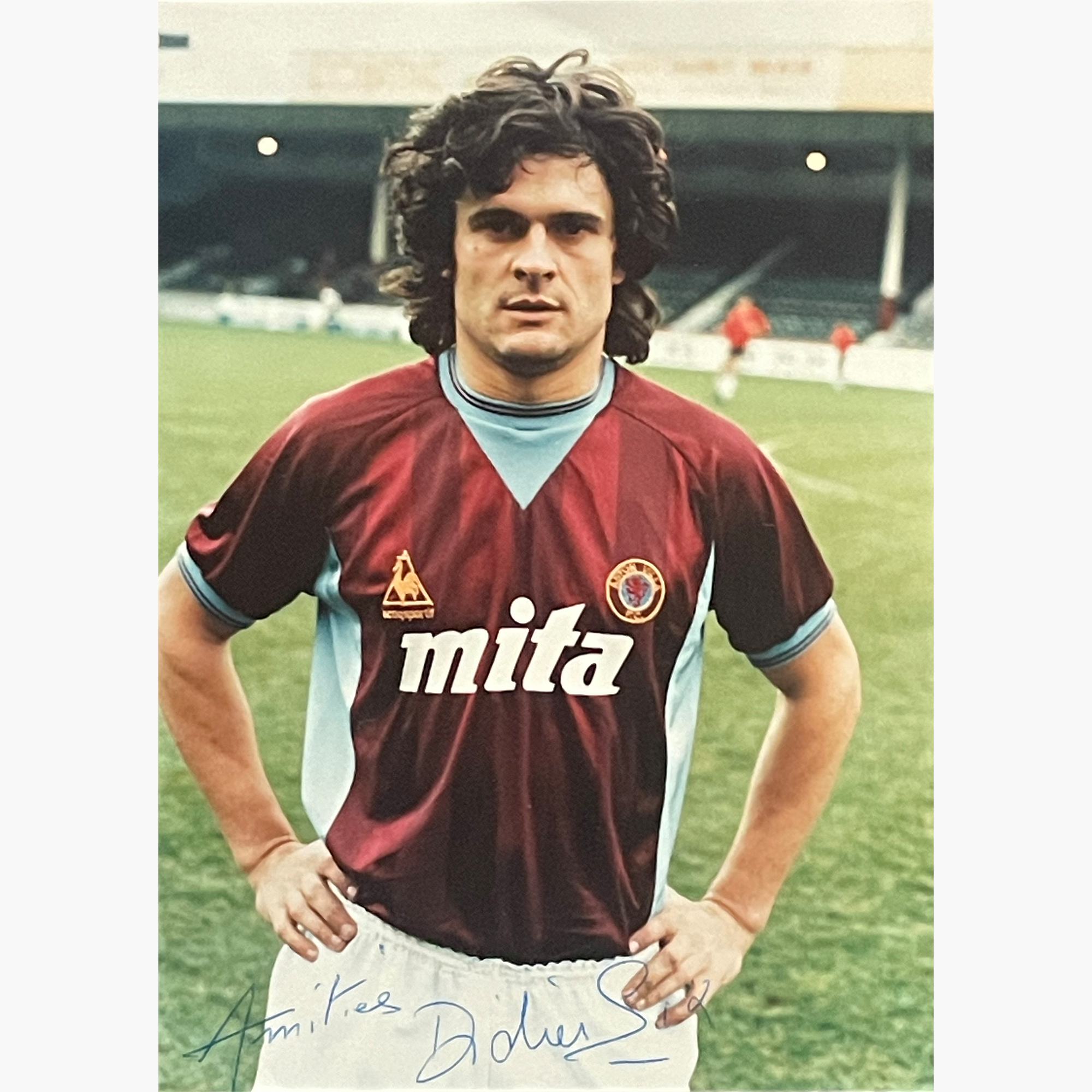 Didier Six – Signed 17.5cm x 12.5cm Official Aston Villa Colour Photo