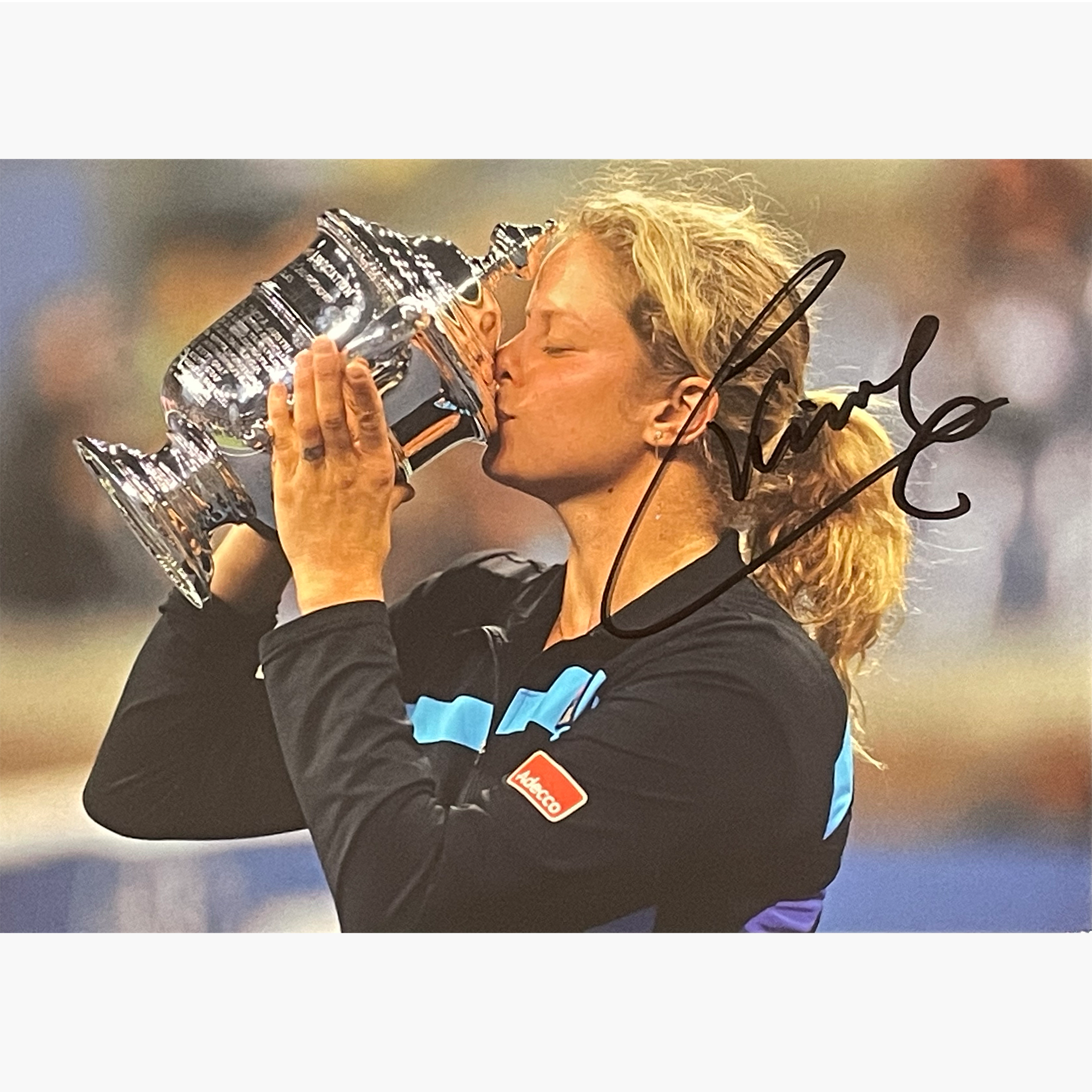 Kim Clijsters - Signed 15cm x 10cm Offical Kim Clijsters Postcard