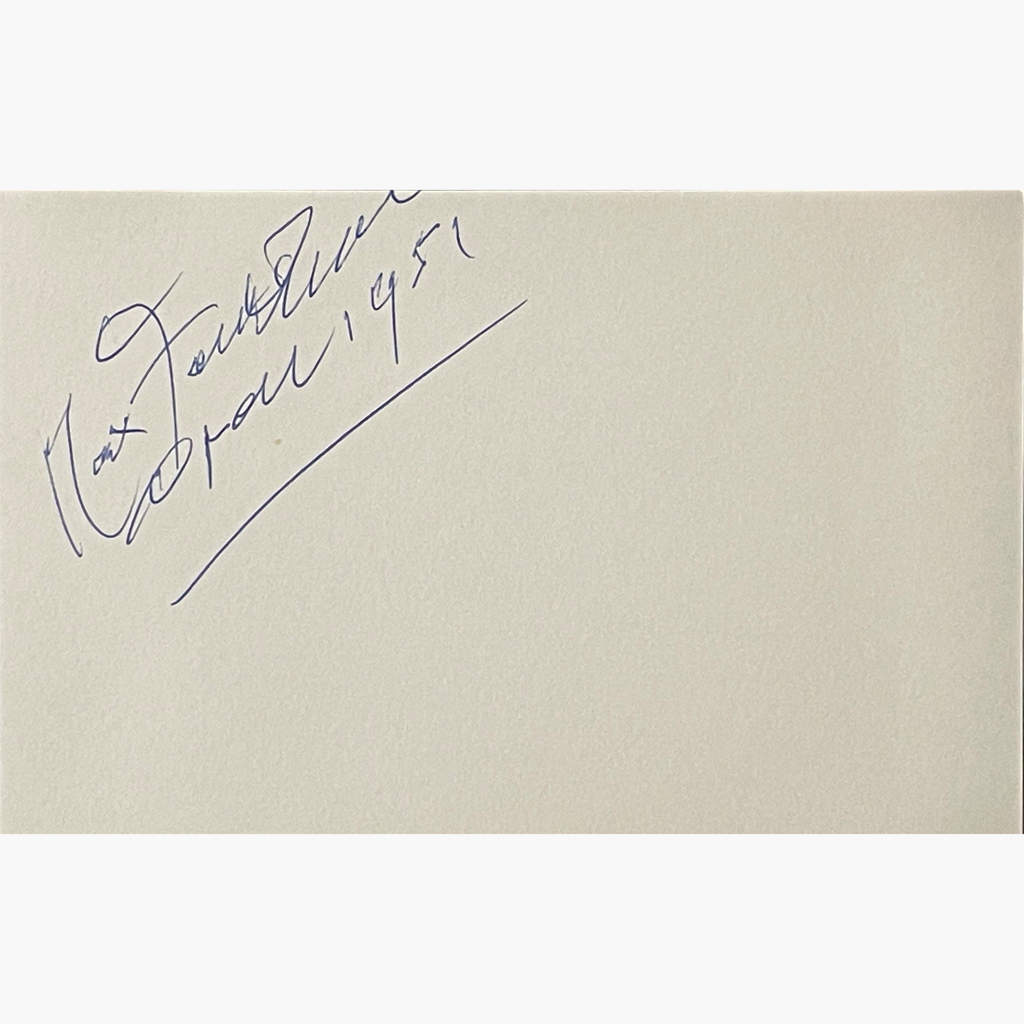 Max Faulkner – Signed 15.3cm x 10cm Plain White Card