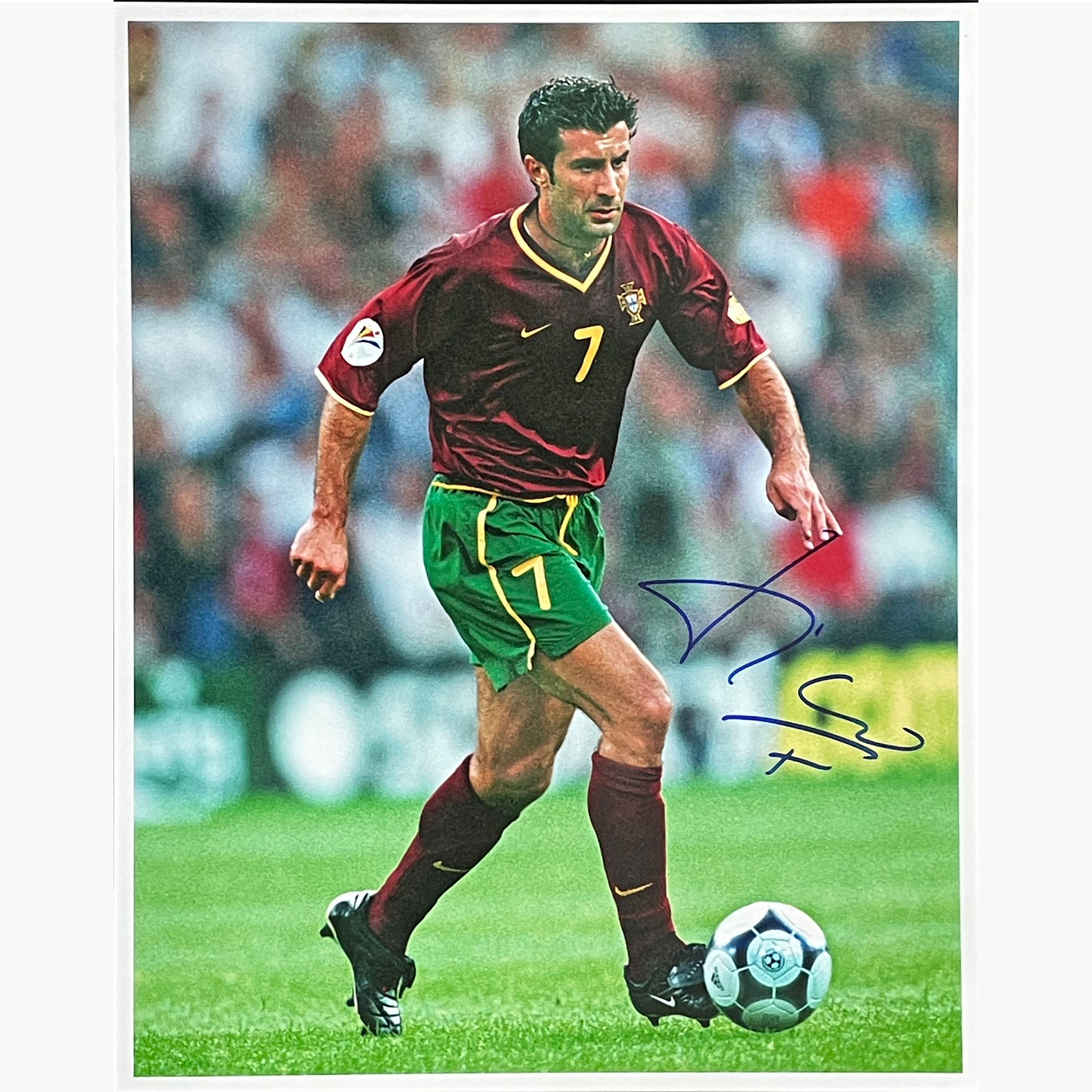 Luis Figo – Signed 25.5cm x 20cm Colour Action Photo