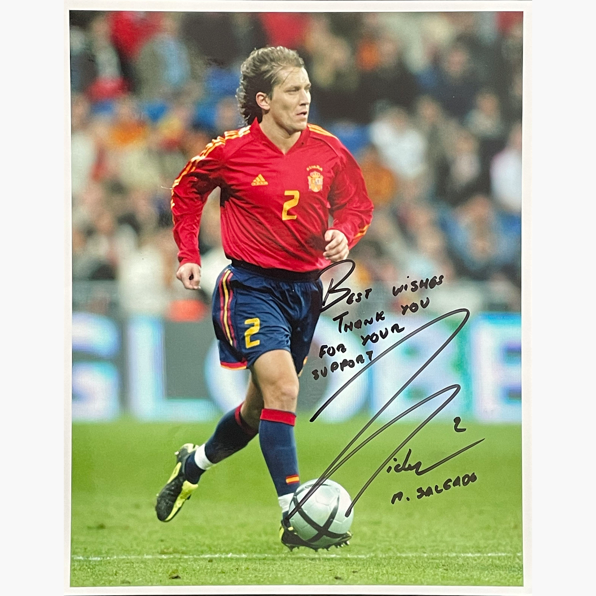 Michel Salgado – Signed 25cm x 20cm Colour Action Photo