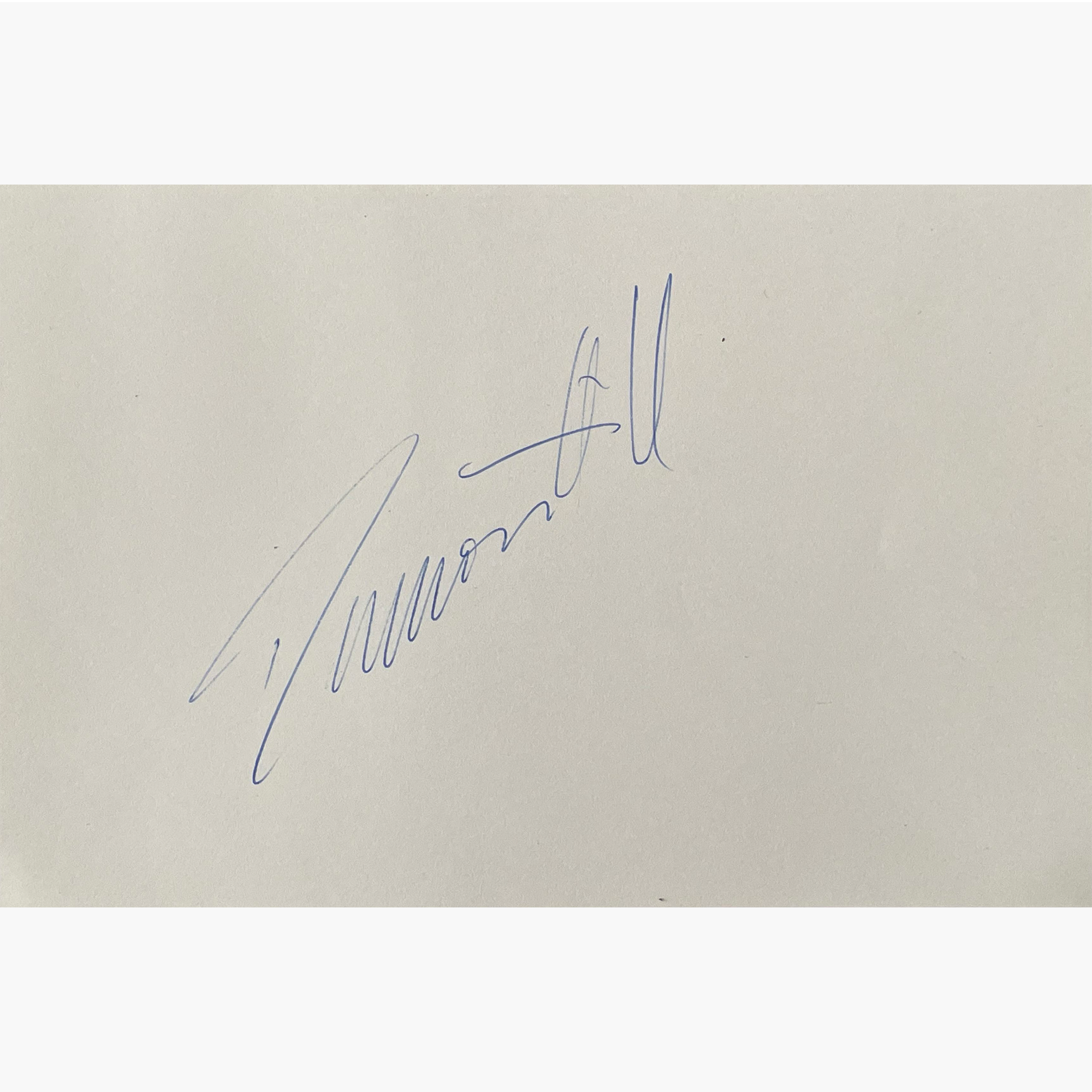 Damon Hill – Signed 15cm x 10cm Plain White Card