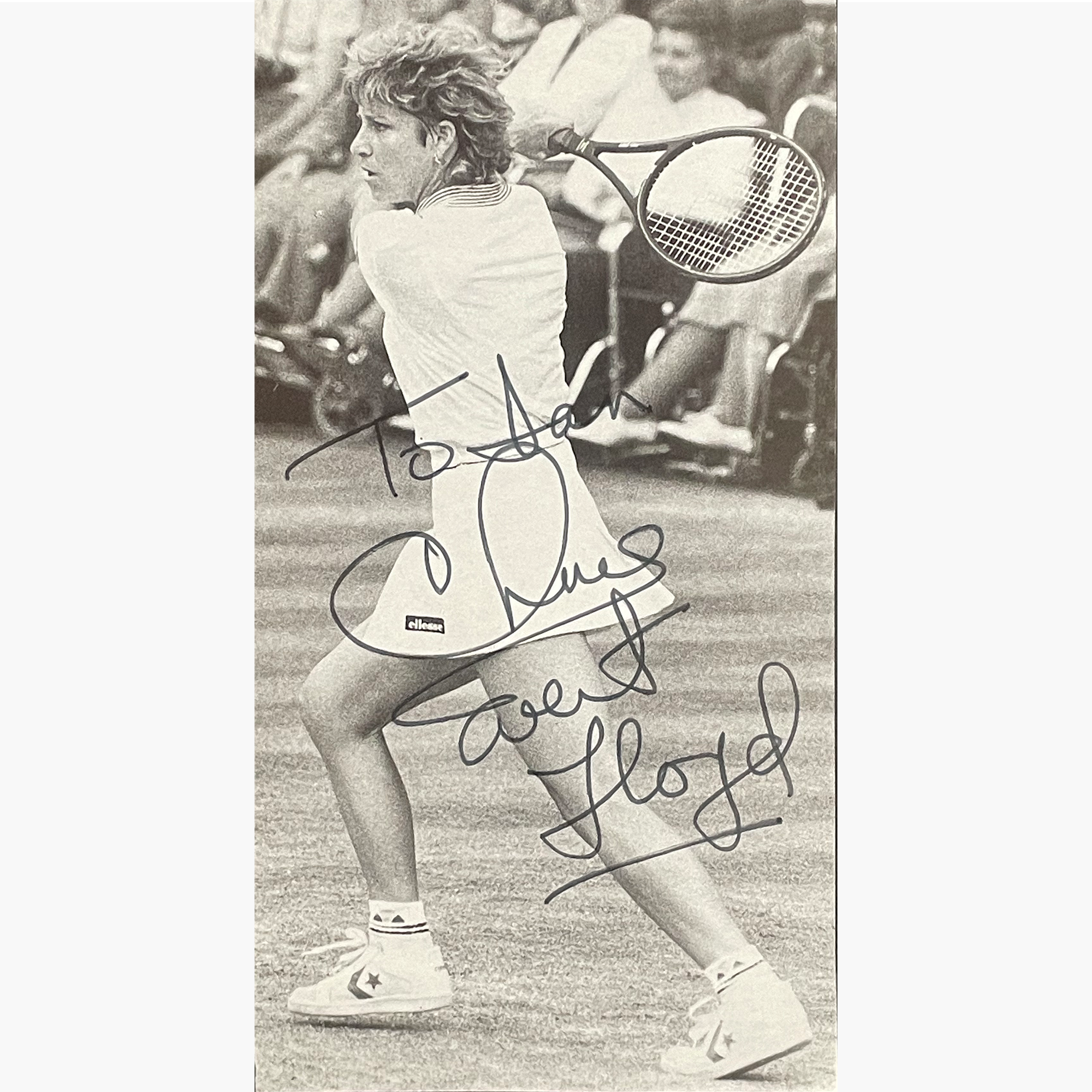 Chris Evert Lloyd - Signed 16cm x 8.7cm Black & White Magazine Picture