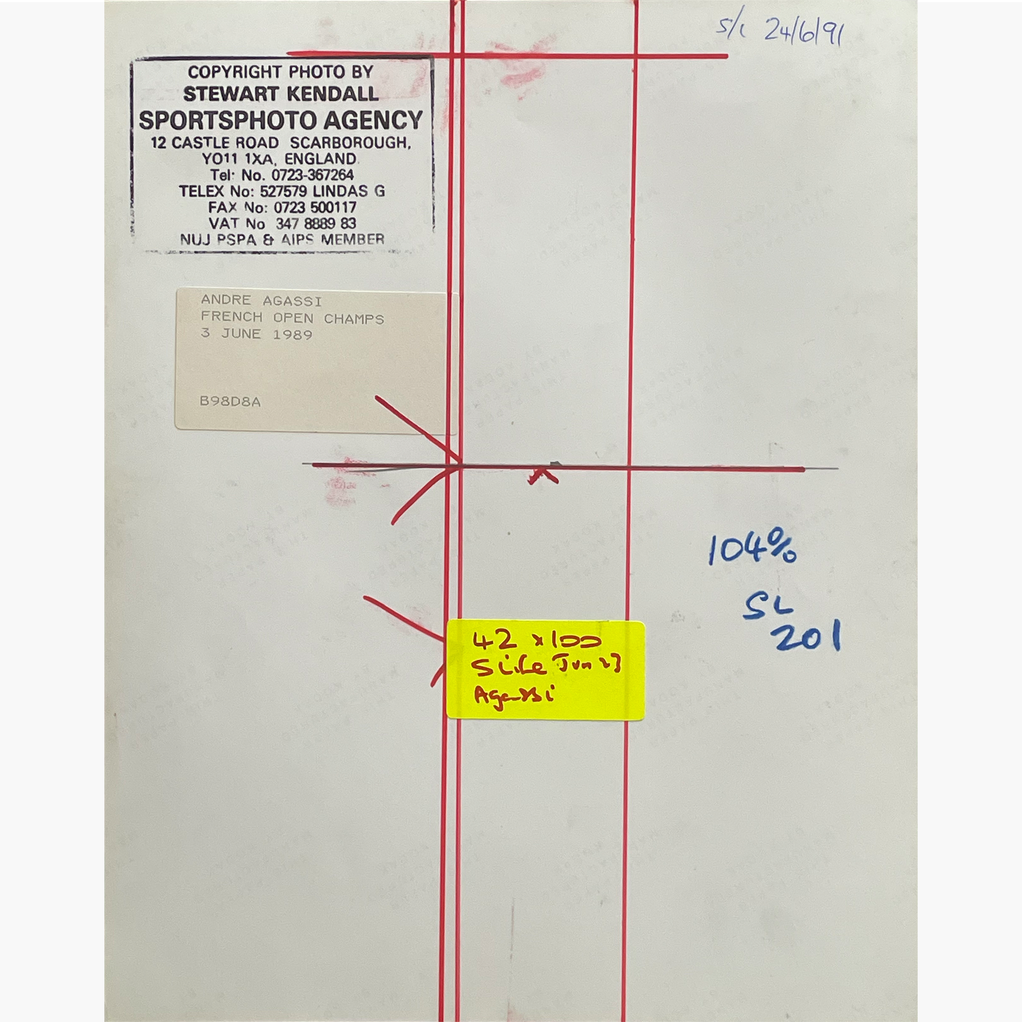 Andre Agassi – Signed 25.5cm x 20.5cm Black & White Action Press Photo