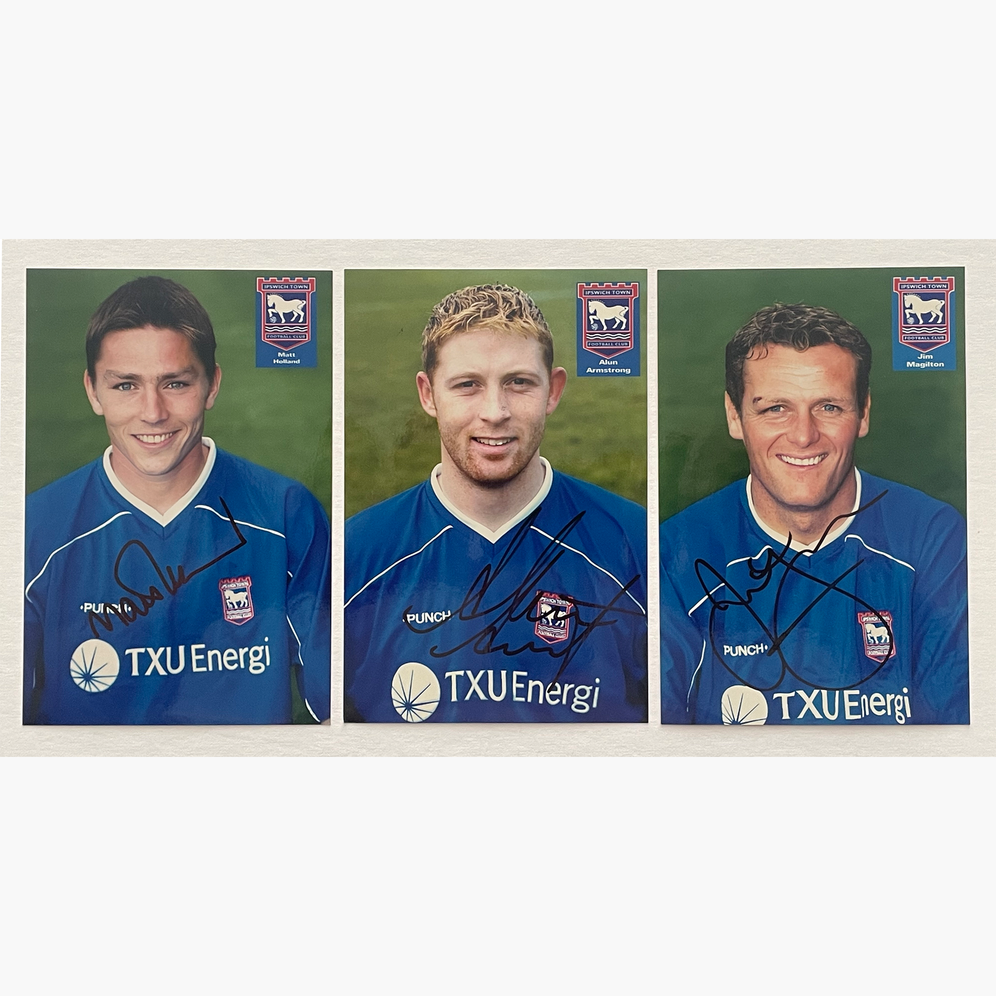 Jim Magilton, Alun Armstrong & Matt Holland – Signed 15cm x 10cm Colour Photos