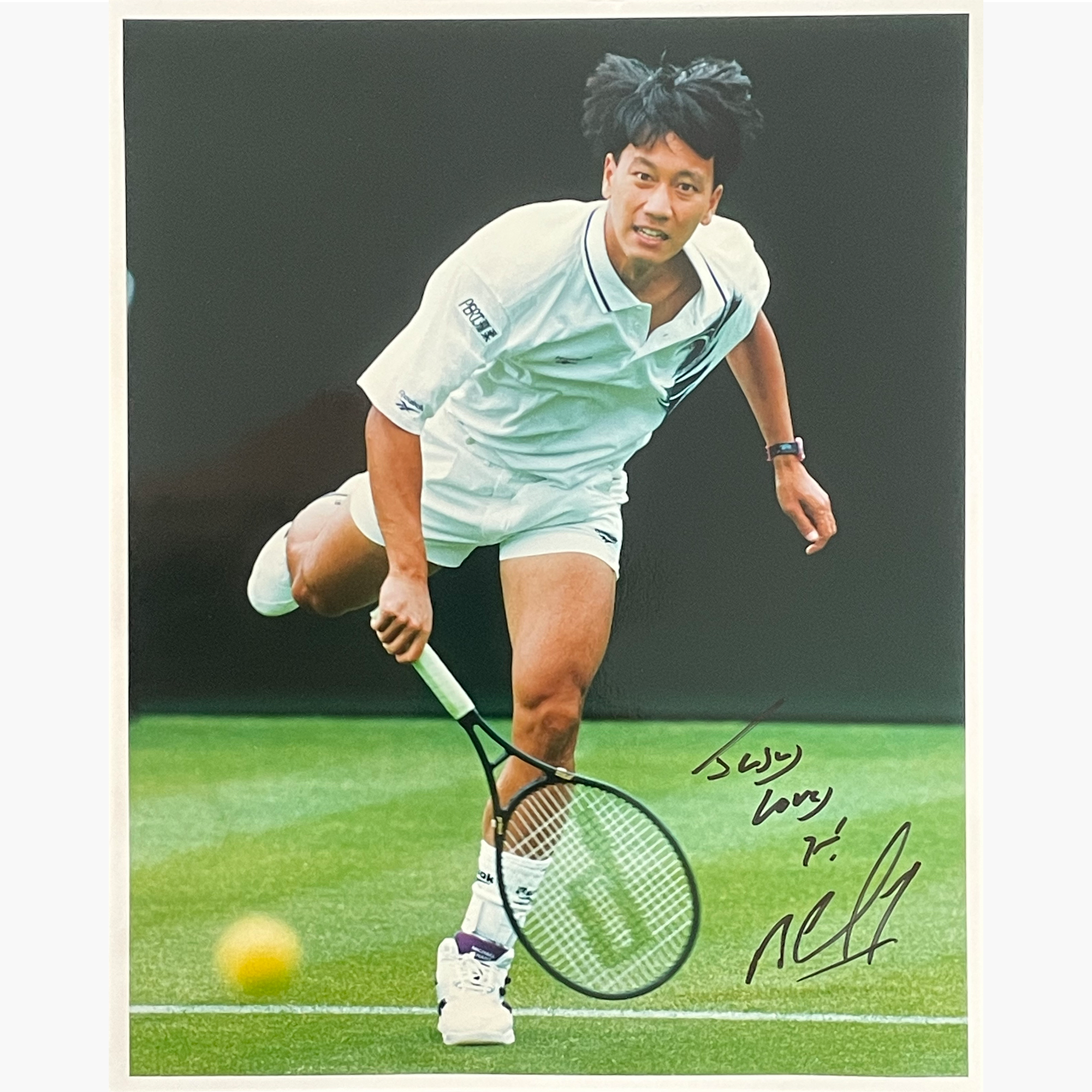 Michael Chang - Signed 25.5cm x 20.5cm Colour Action Press Photo
