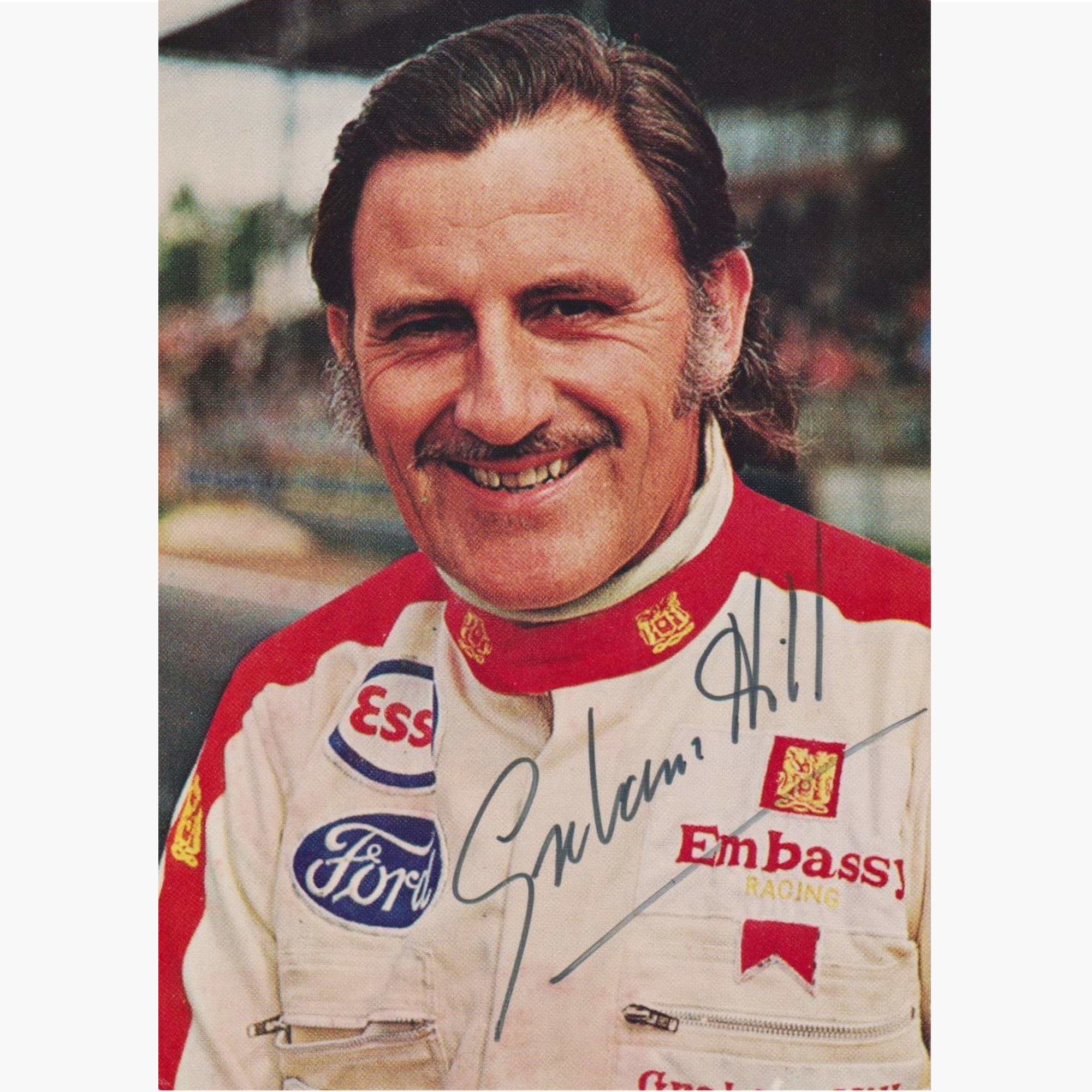 Graham Hill – Signed 6" x 4" Official Embassy Sponsored Card