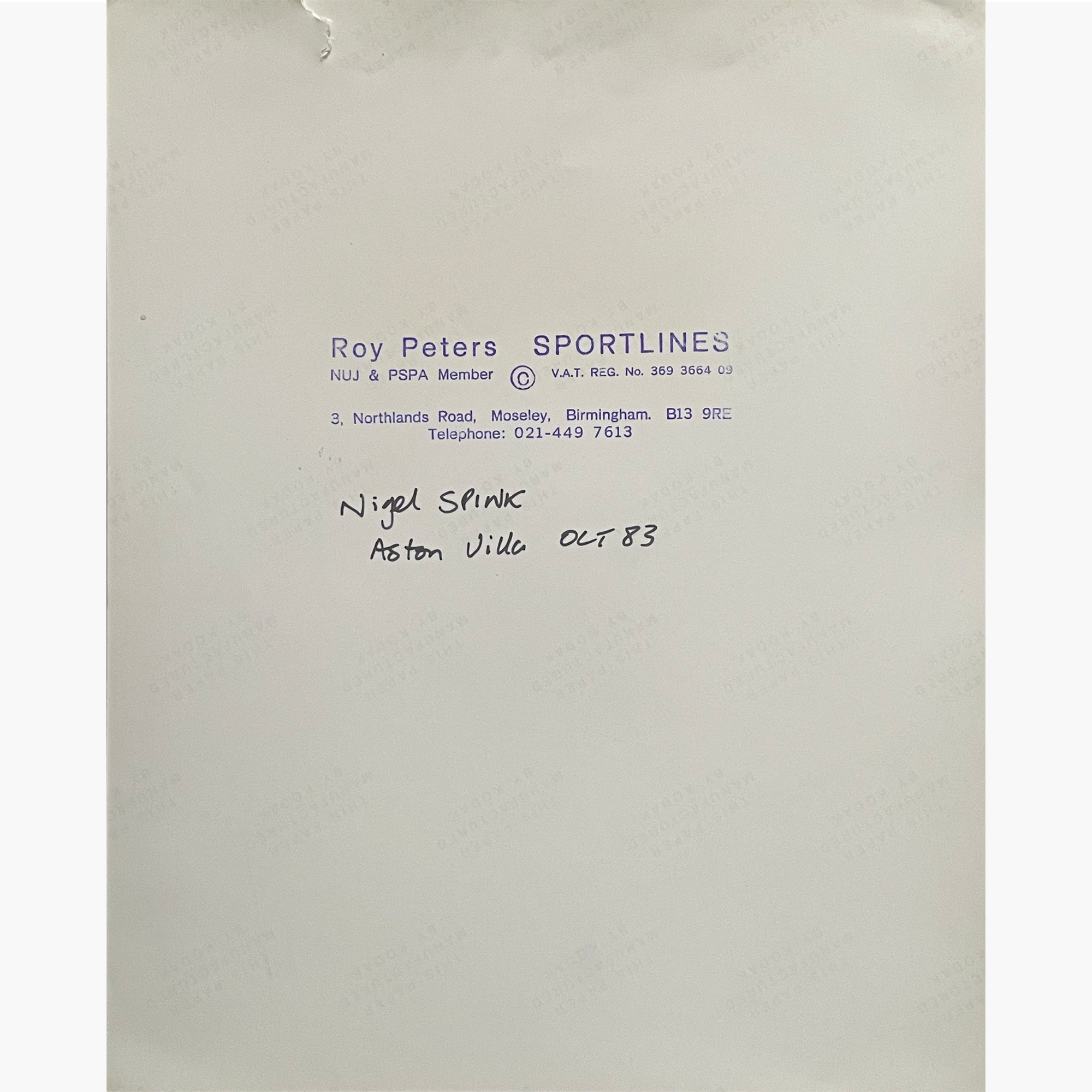 Nigel Spink – Signed 21.5cm x 16cm Black & White Press Photo