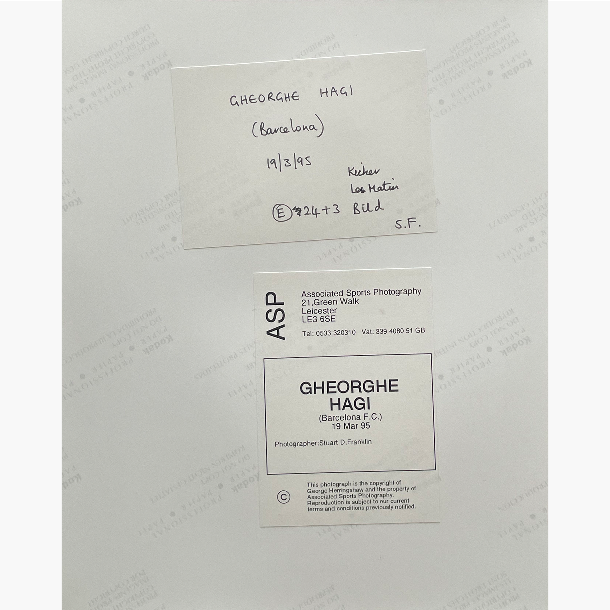 Gheorghe Hagi - Signed 25.5cm x 20cm Colour Action Press Photo