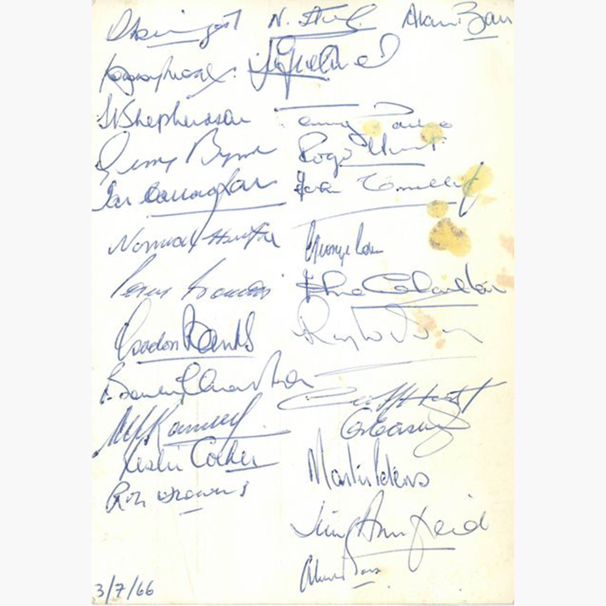 England 1966 World Cup – Player-Owned Signed Copenhagen Postcard – Full 22-Man Squad & Staff