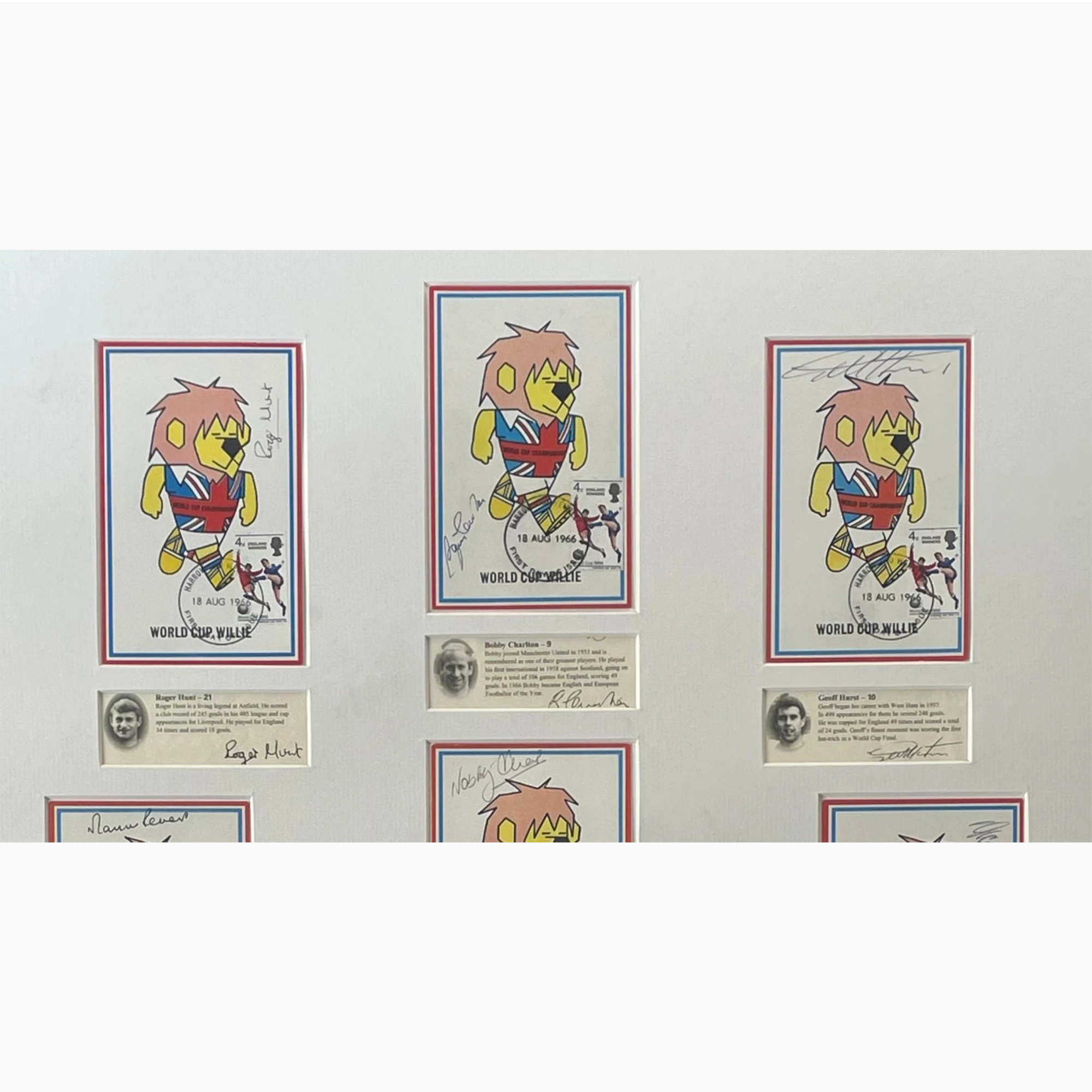 England 1966 World Cup Winners – Set of 11 Signed World Cup Willie First Day Covers