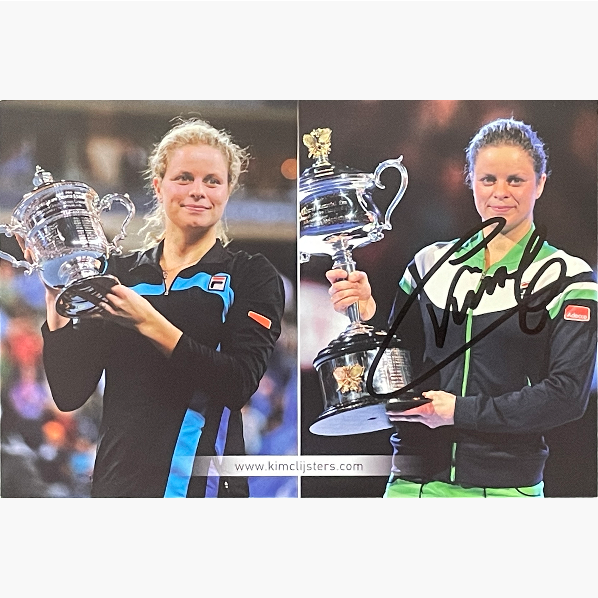 Kim Clijsters - Signed 15cm x 10cm Official Kim Clijsters Postcard