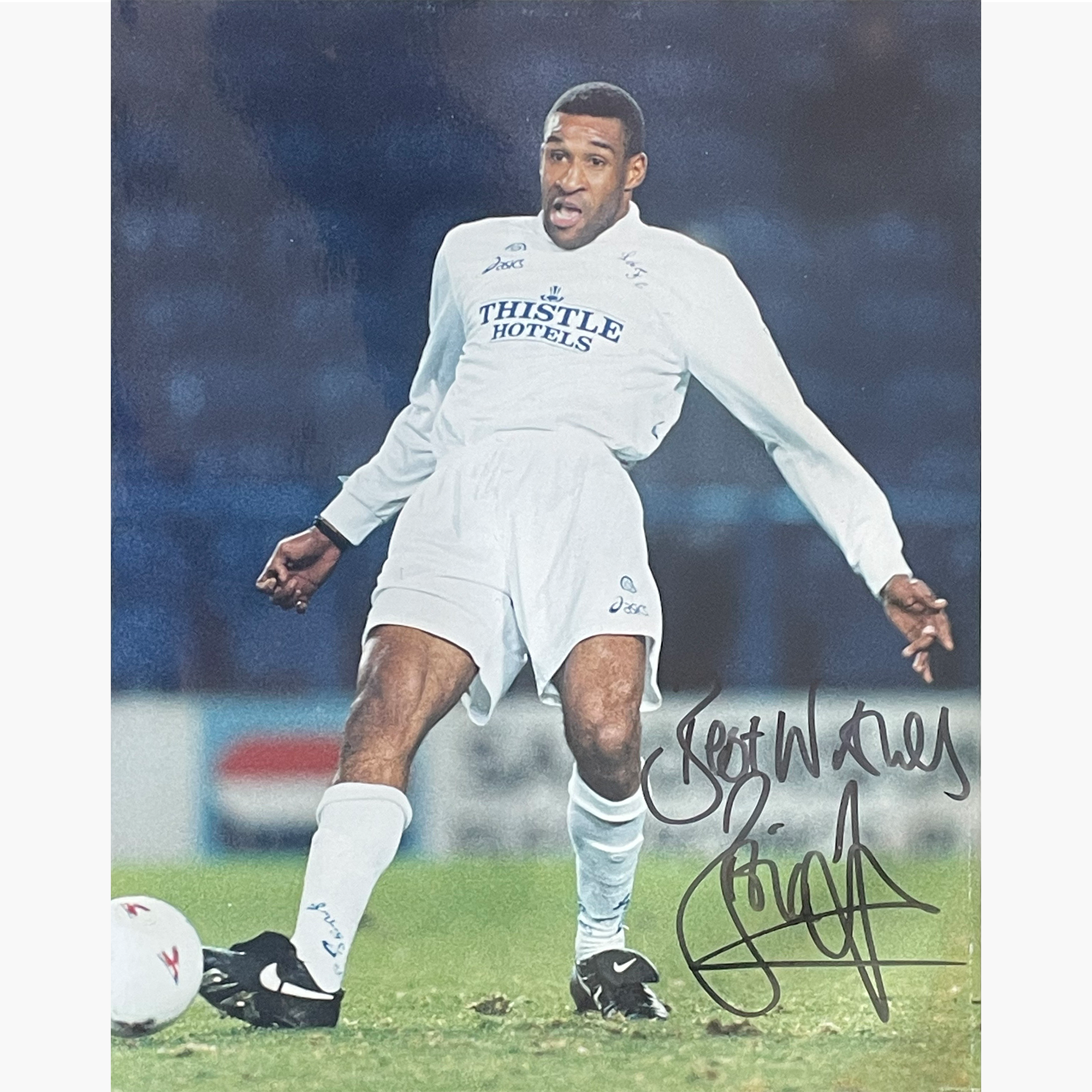Brian Deane – Signed 25cm x 20cm Colour Action Press Photo