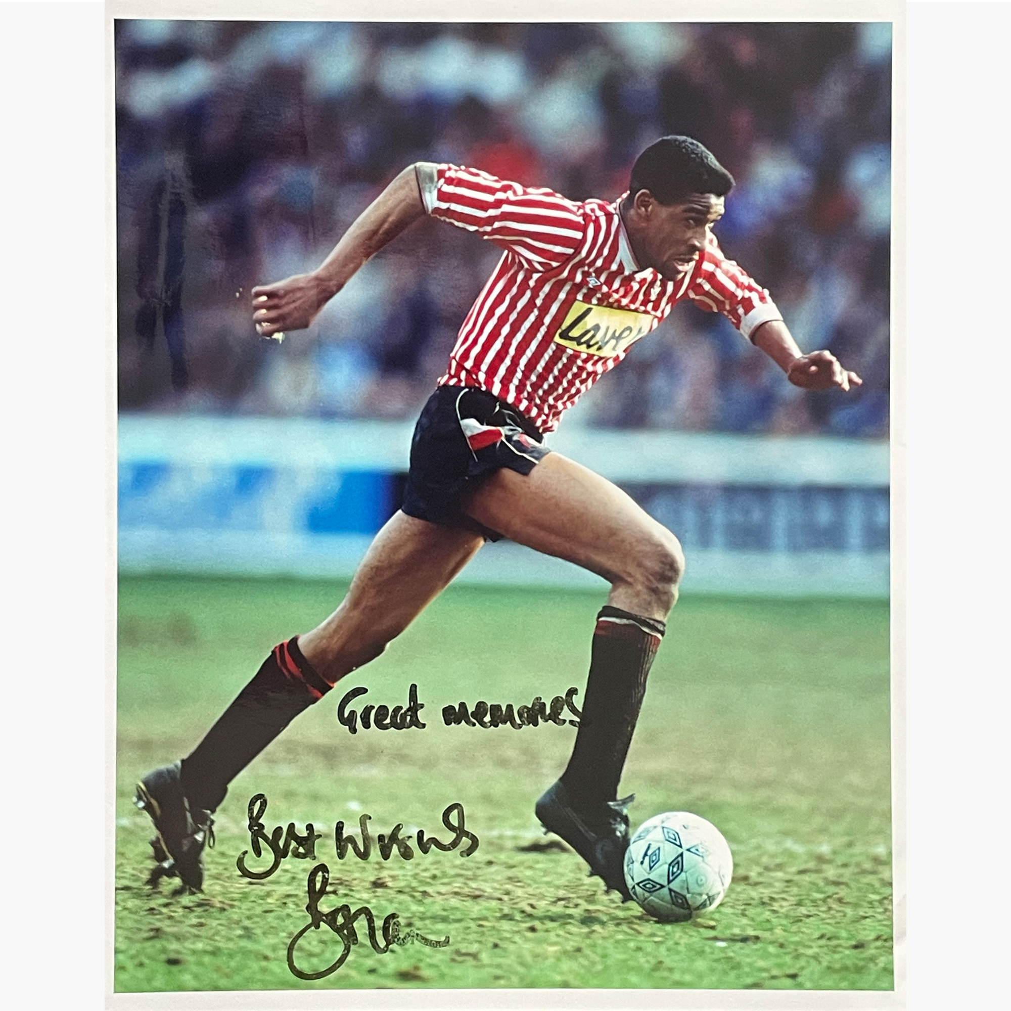 Brian Deane – Signed 25.5cm x 20.5cm Colour Action Photo + Personal Note