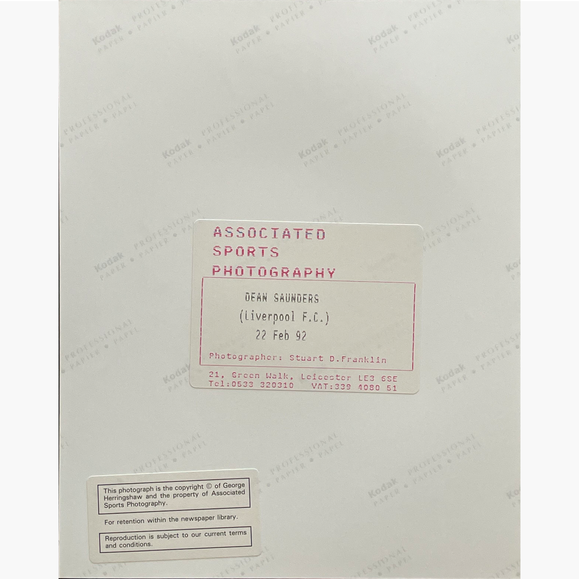 Dean Saunders – Signed 25cm x 20cm Colour Action Press Photo