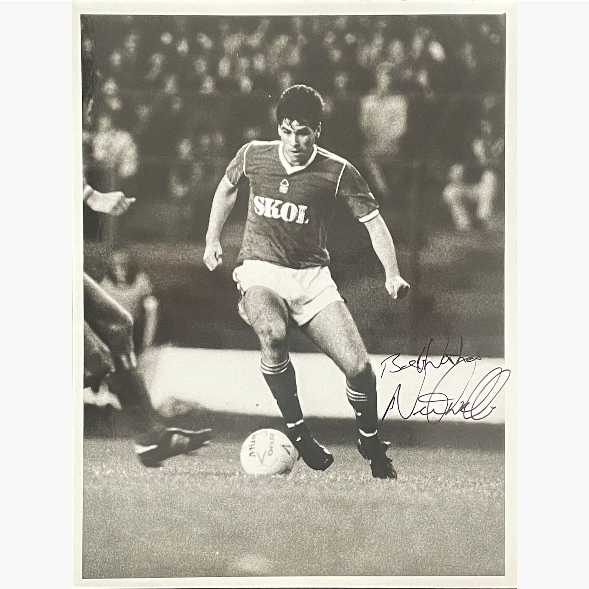 Neil Webb – Signed 21.5cm x 16.5cm Black & White Action Press Photo