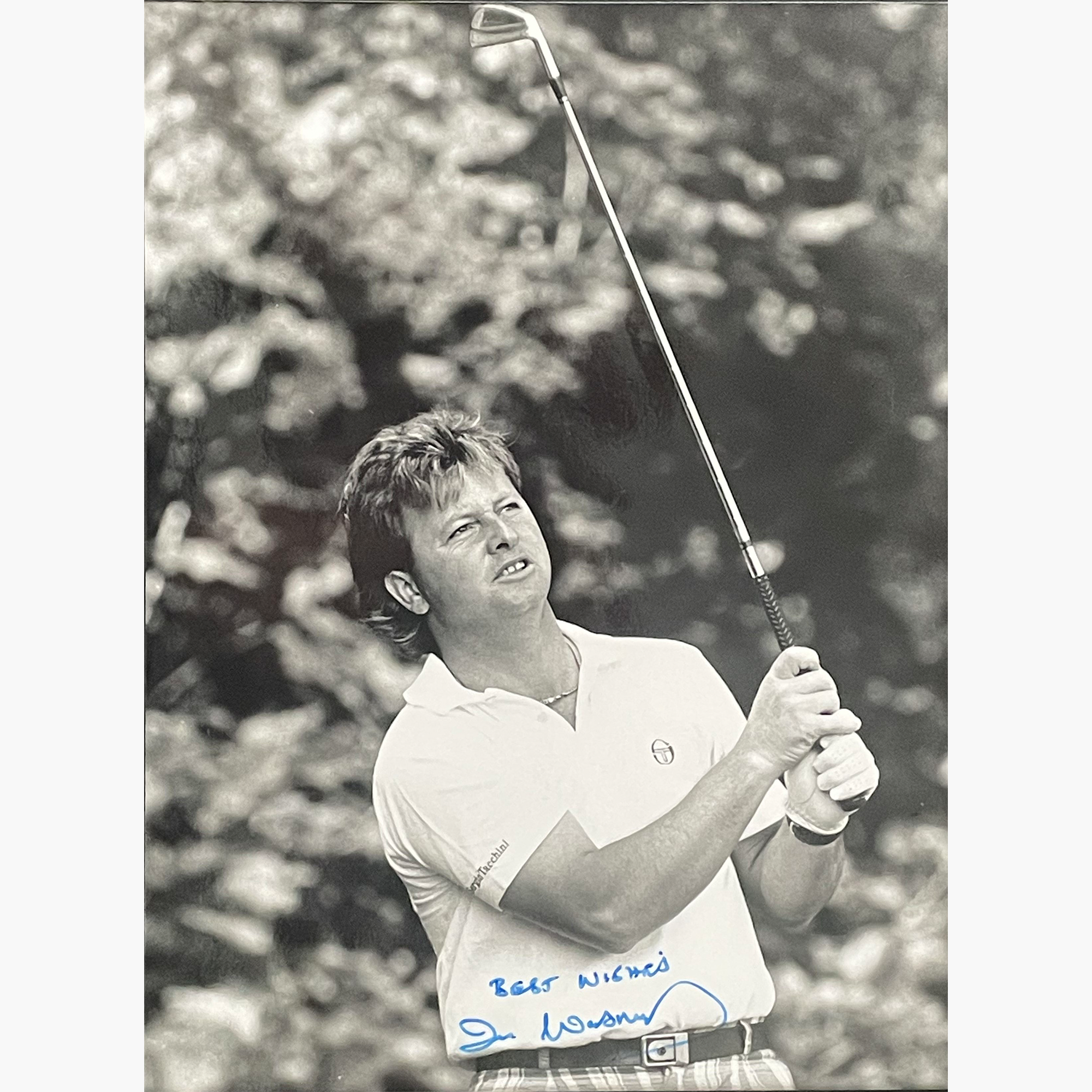 Ian Woosnam – Signed 24cm x 17.5cm Black & White Action Press Photo