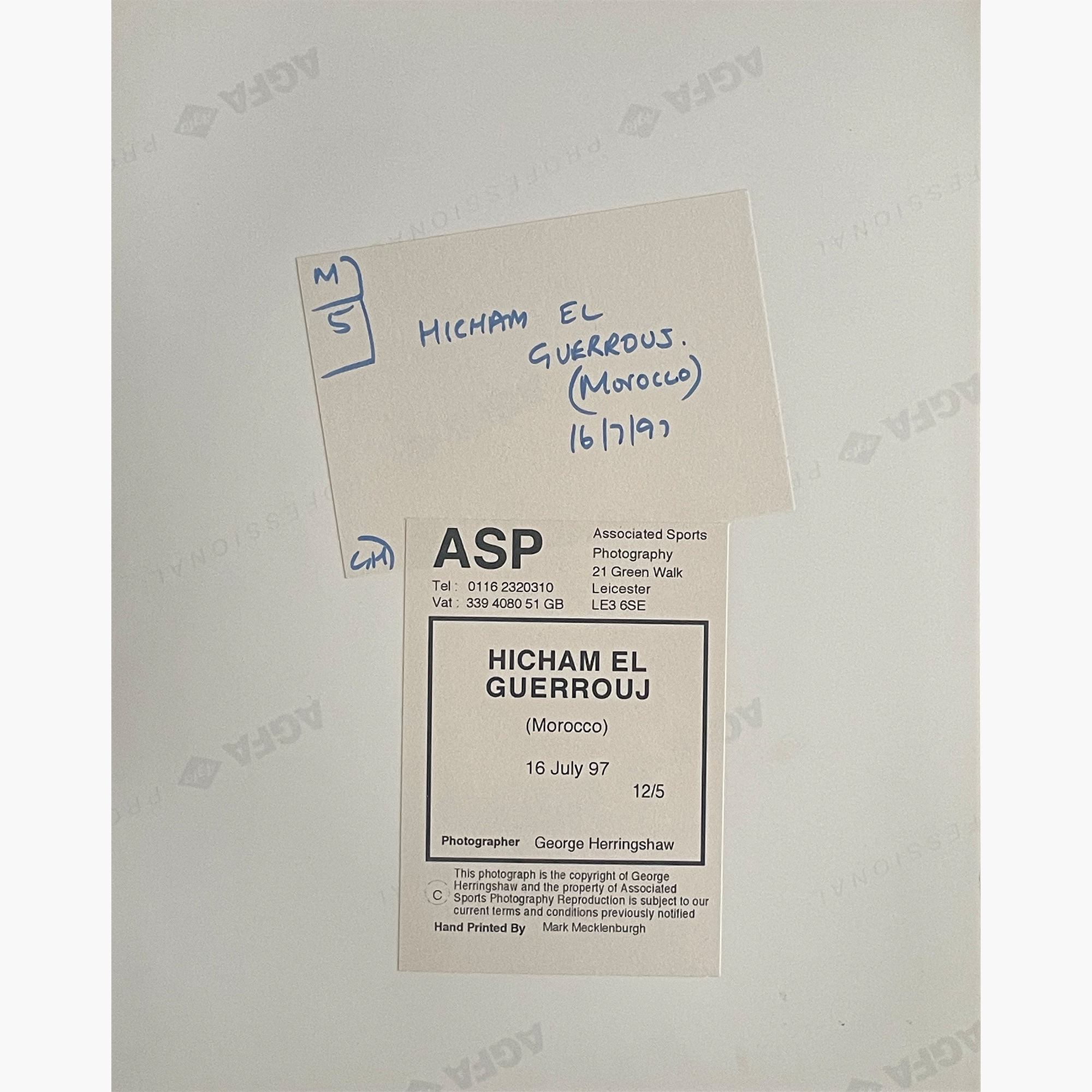 Hicham El Guerrouj – Signed 25.3cm x 20.2cm Colour Action Press Photo