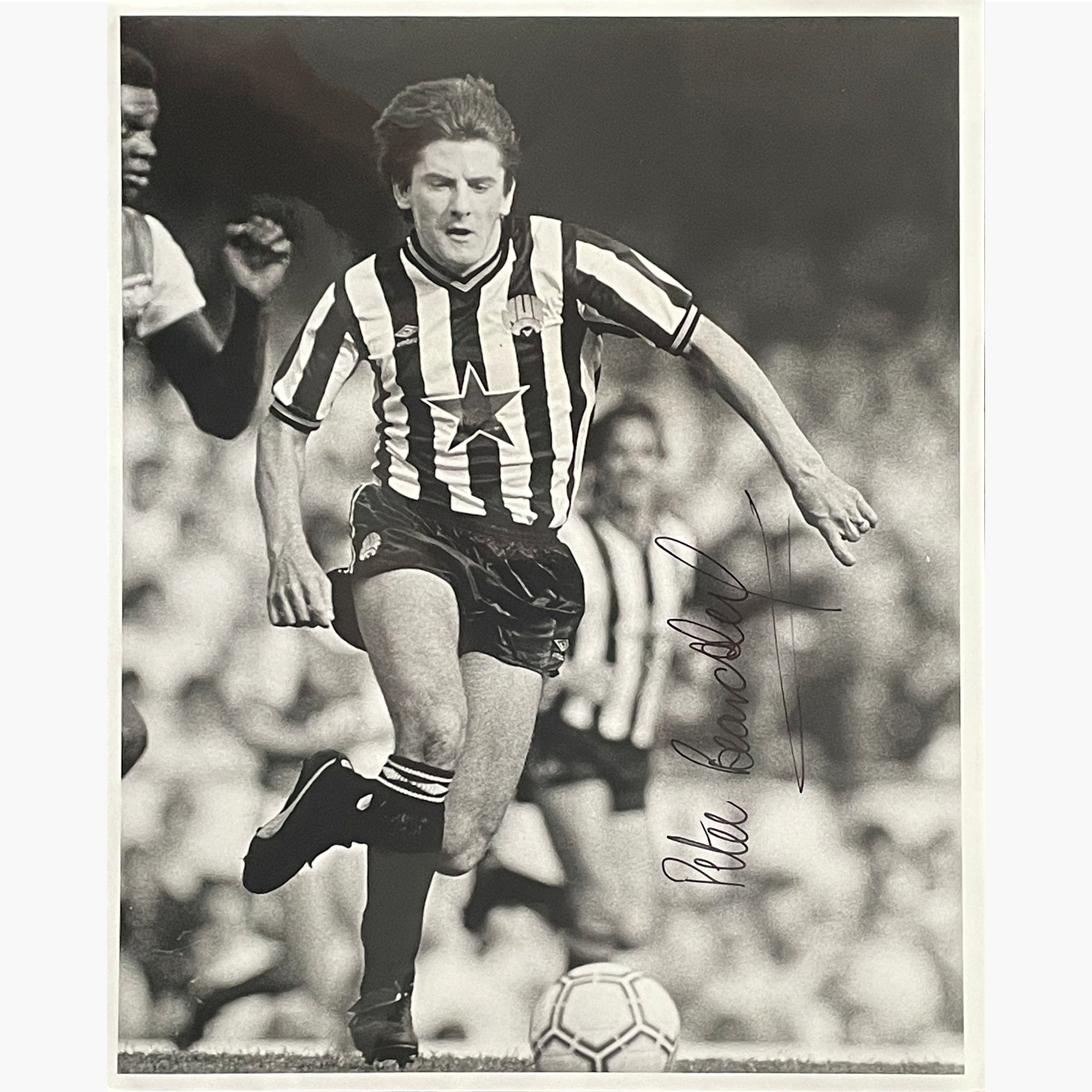 Peter Beardsley – Signed 25.5cm x 20.5cm Black & White Action Press Photo
