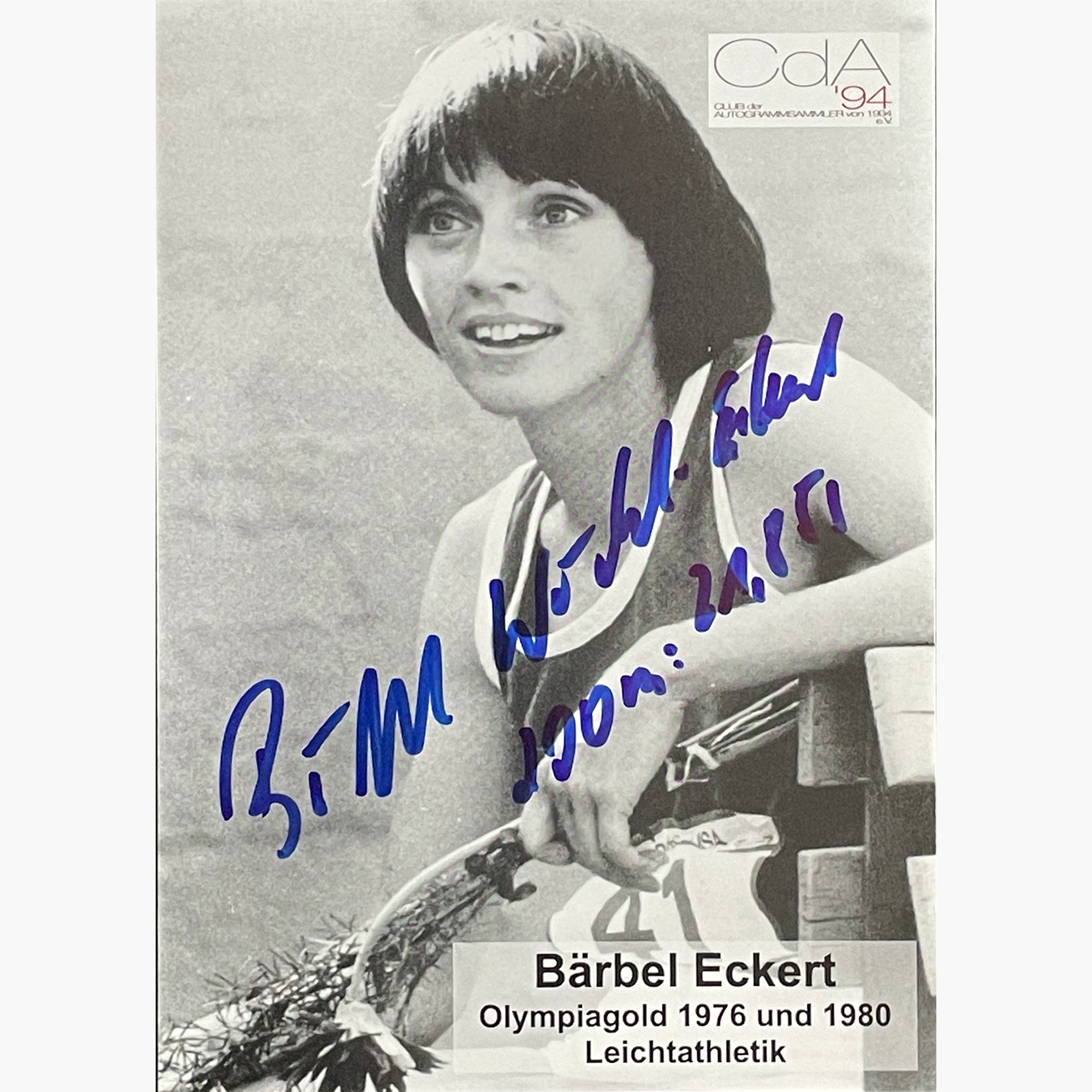 Barbel Eckert– Signed 14.8cm x 10.5cm Black & White Photo Card