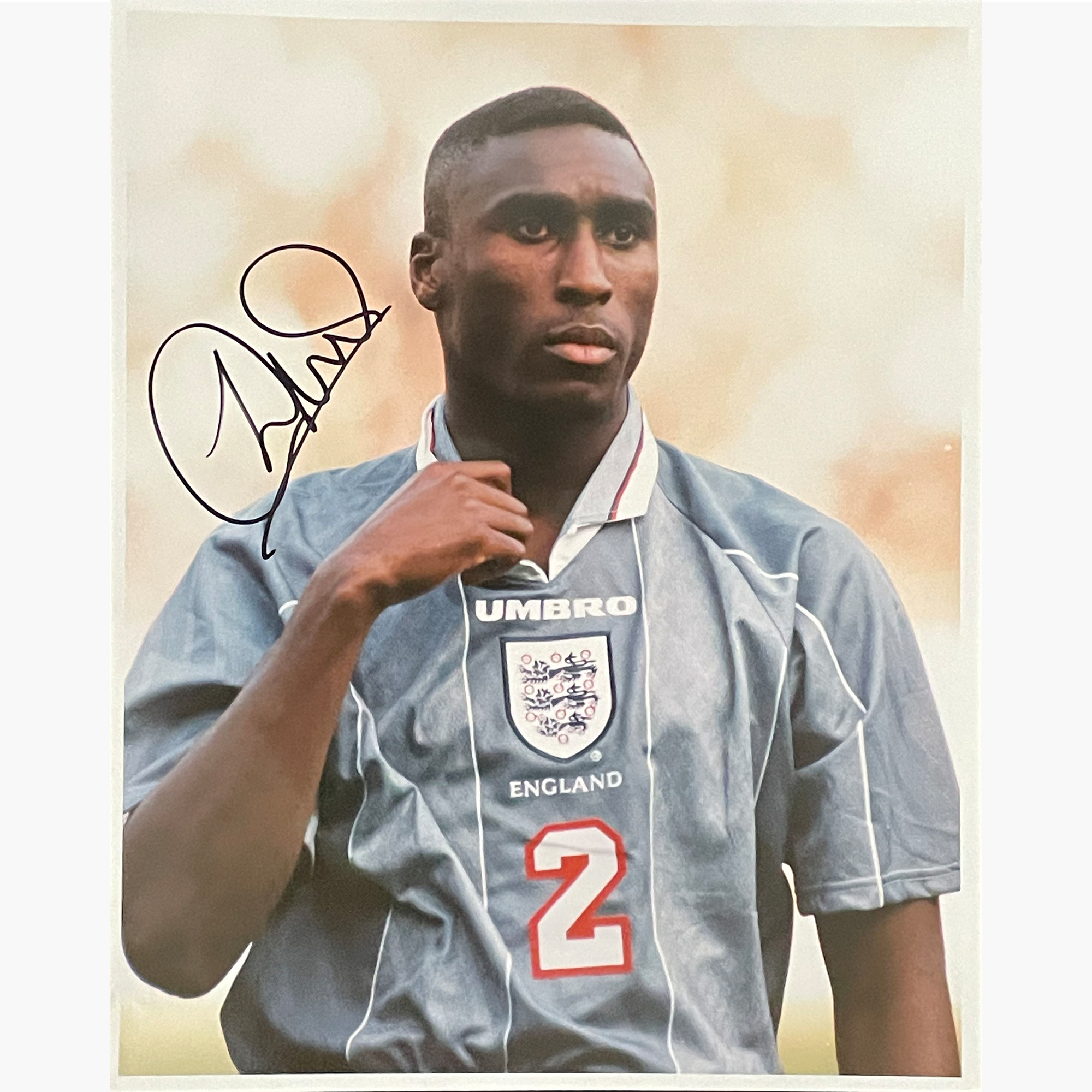 Sol Campbell – Signed 25.5cm x 20cm Colour Action Press Photo