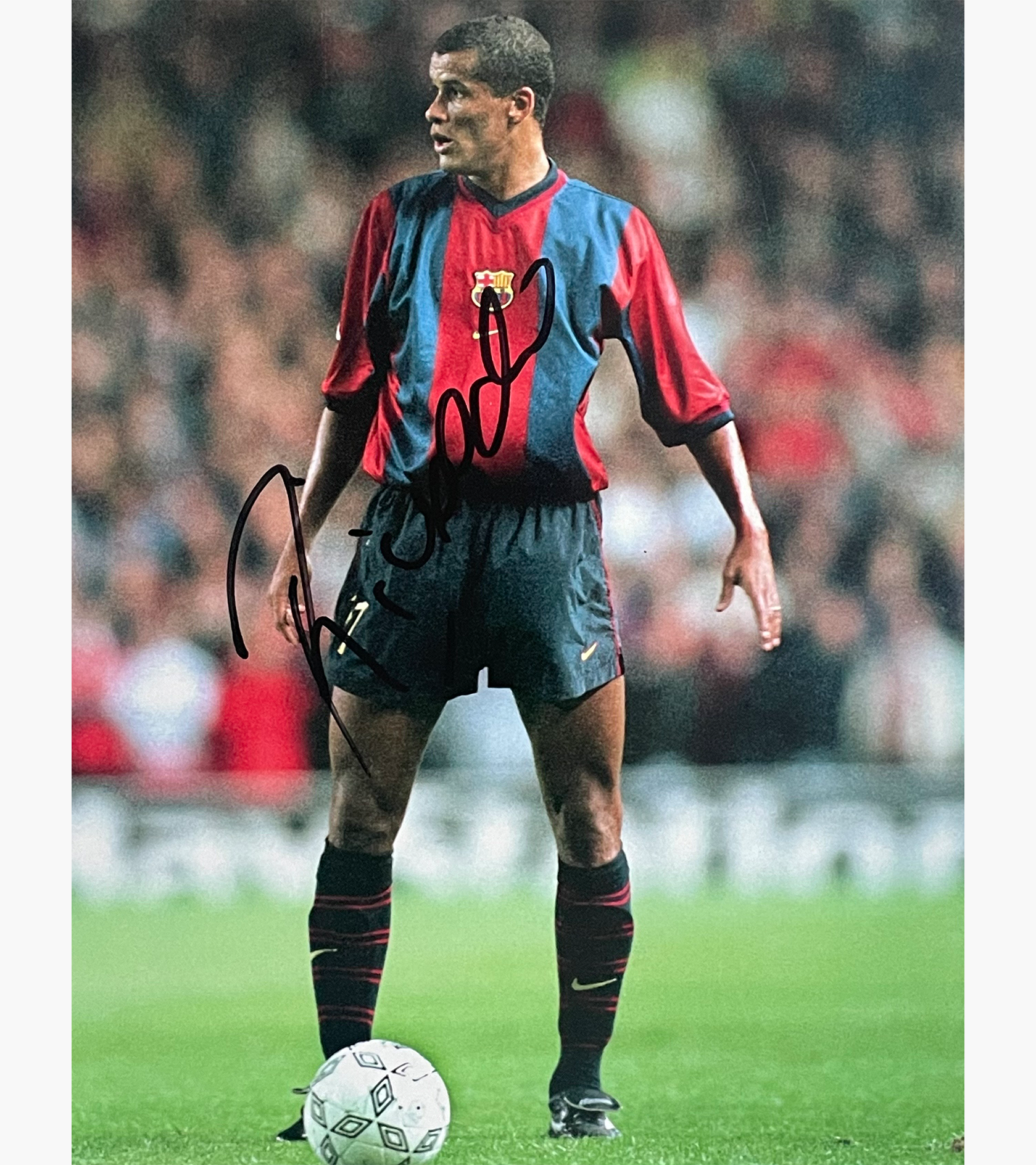 Rivaldo – Signed 25.2cm x 19.5cm Colour Action Photo