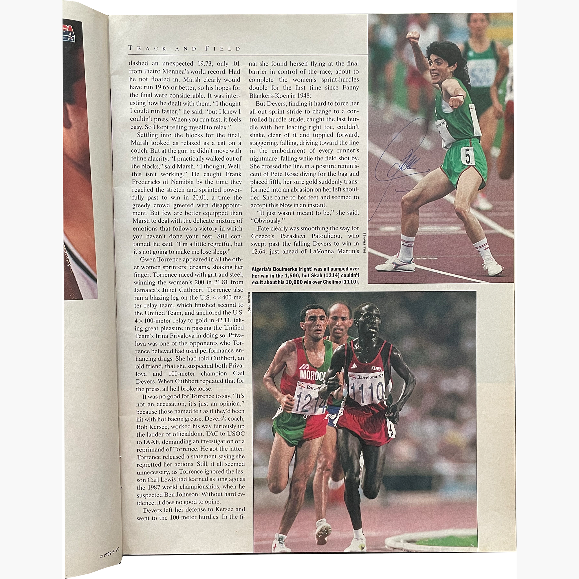 Sports Illustrated (Aug 17, 1992) – Multi-Signed by Mike Powell, Kevin Young, Gwen Torrance, Hassiba Boulmerka, Mark McKoy & Sergey Bubka